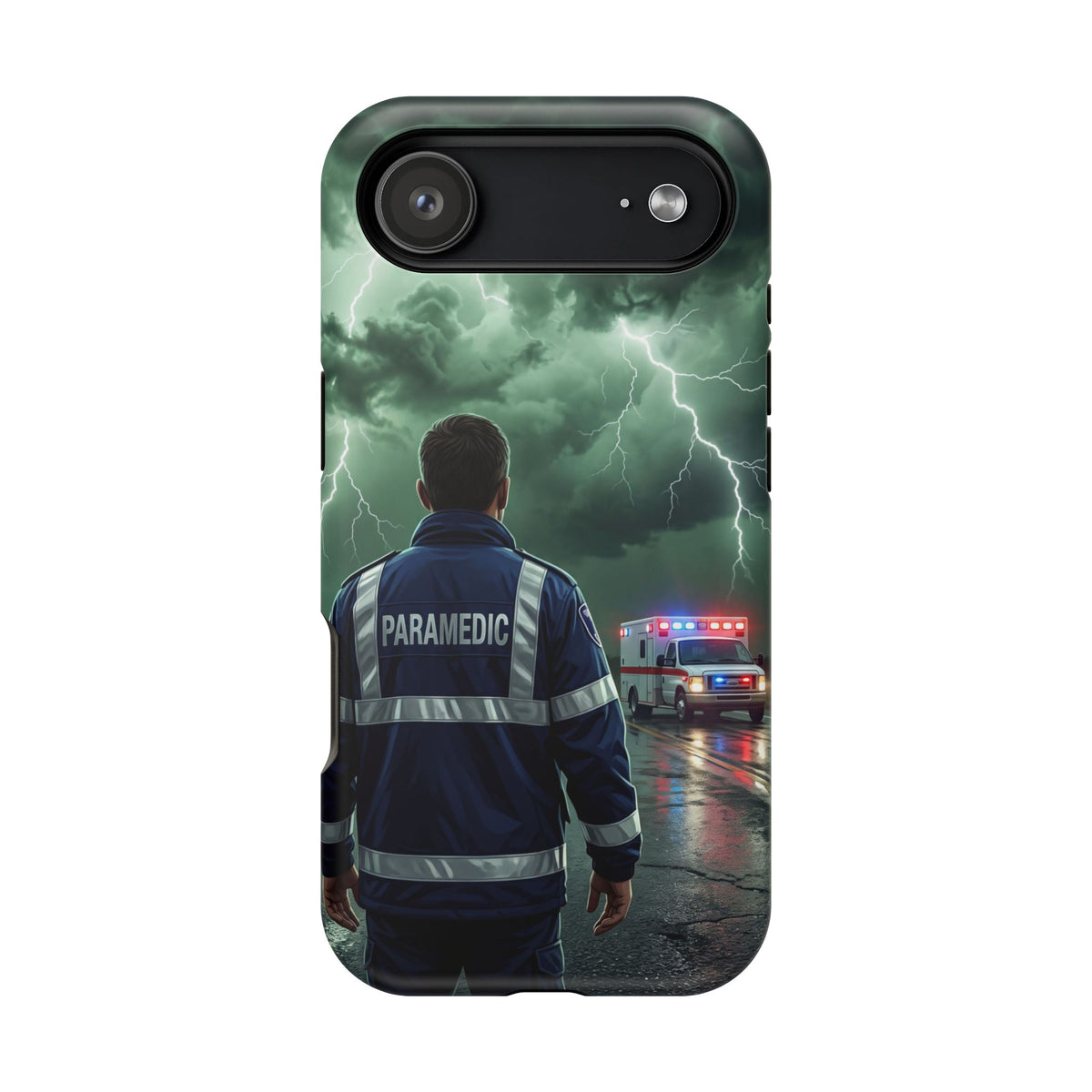 Paramedic Green Storm Phone Case — Magnetic Wireless Charging Cover