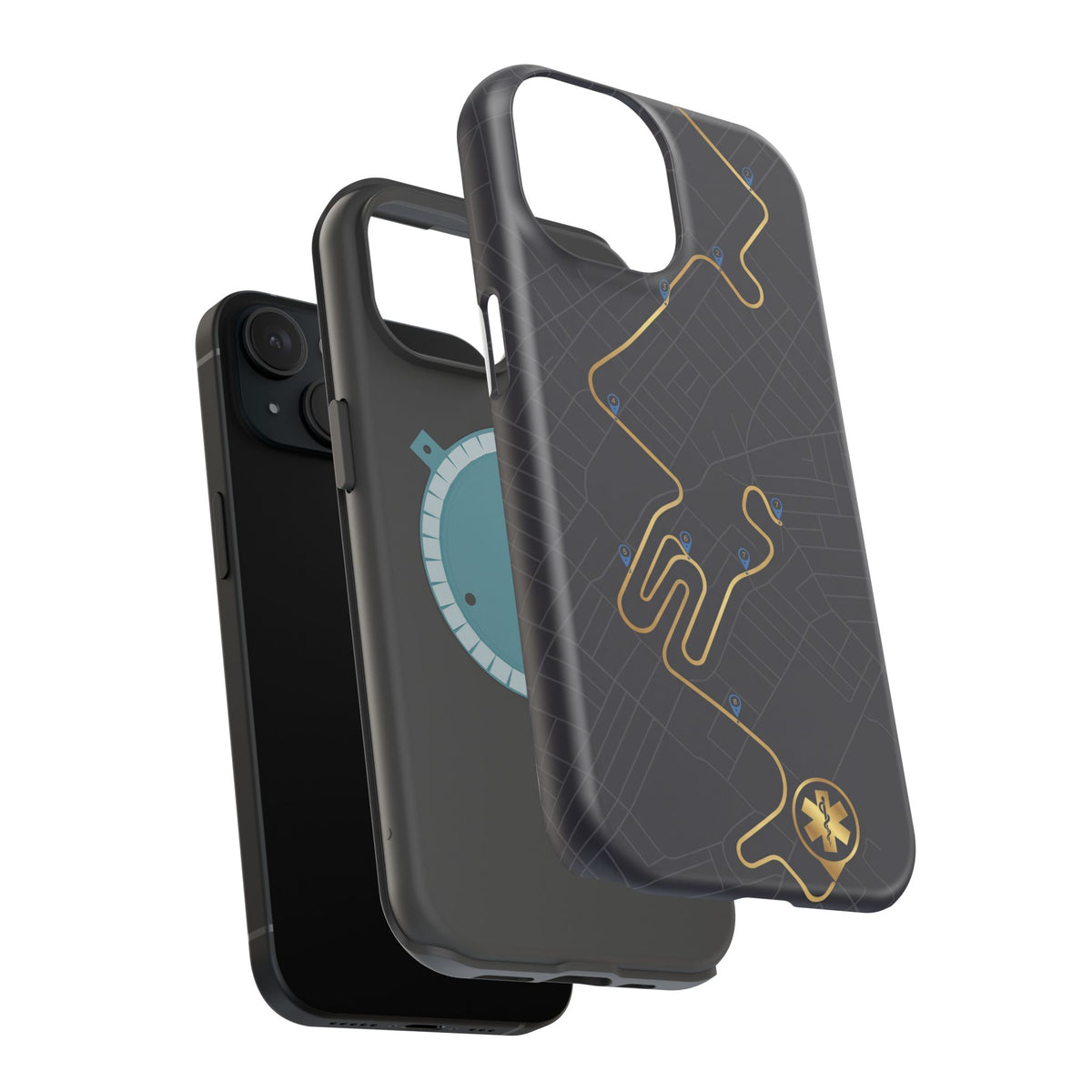 Paramedic/EMT Route Line Phone Case — Magnetic Wireless Charging Cover