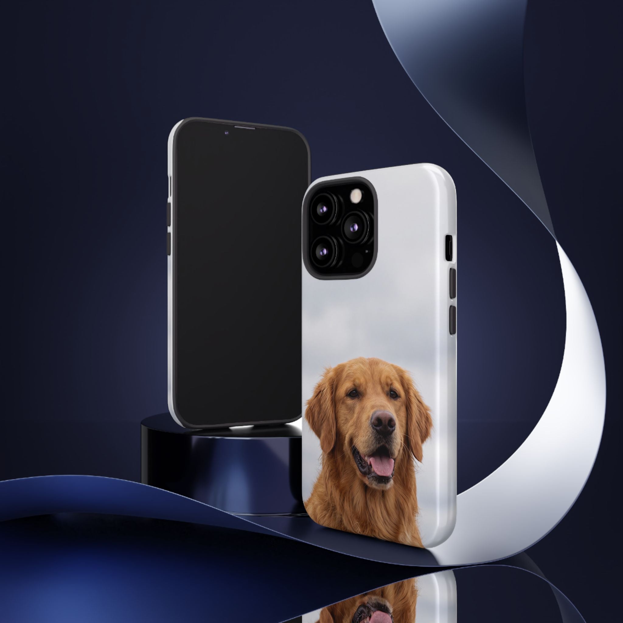 Golden Retriever Portrait Phone Case | Happy Dog Photo on Soft Sky Background | Samsung & iPhone