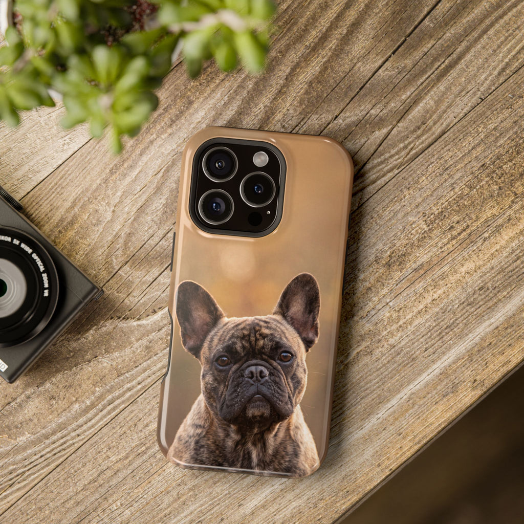 Brindle French Bulldog Phone Case — Impact-Resistant Wireless Charging Cover