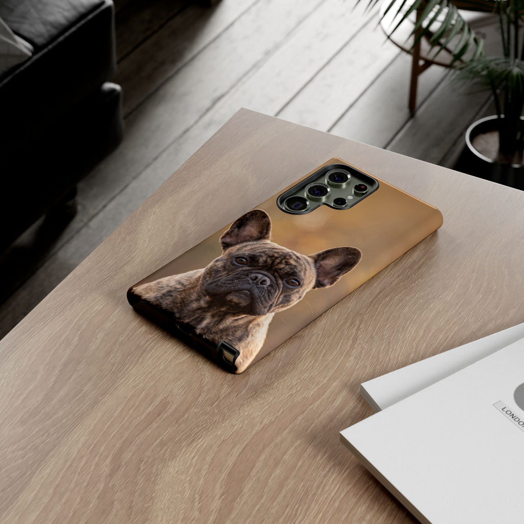 French Bulldog Portrait Phone Case | Realistic Brindle Frenchie Photo Case | iPhone & Samsung