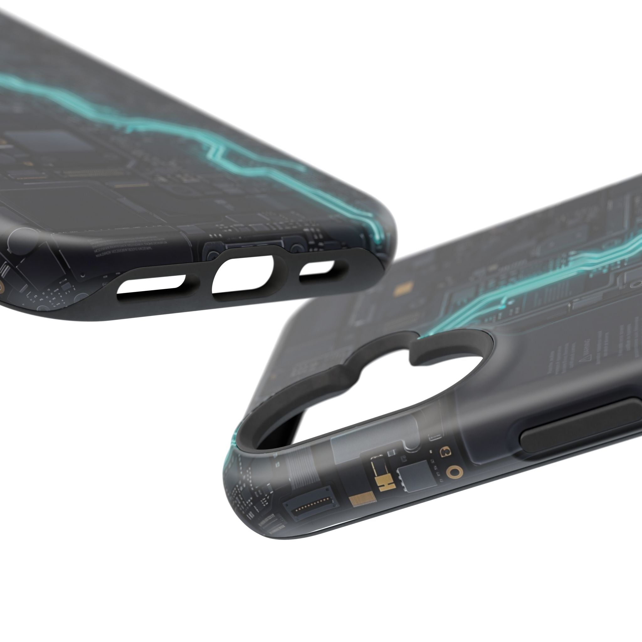 Cyan Bolt Electrician Phone Case — Electric Circuit Wireless Charging Cover
