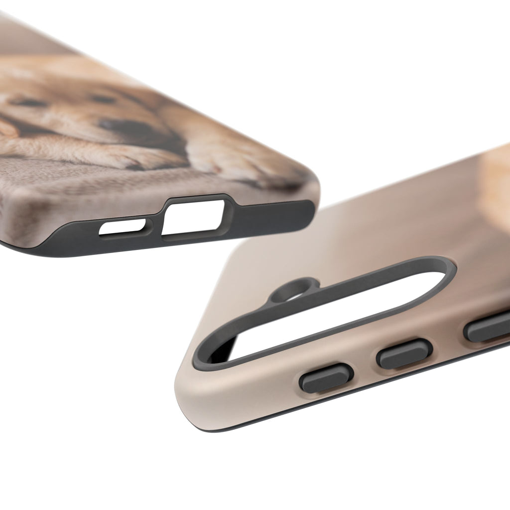 Sleepy Golden Retriever Puppy Phone Case | Cozy Cuddly Puppy Portrait | Samsung & iPhone