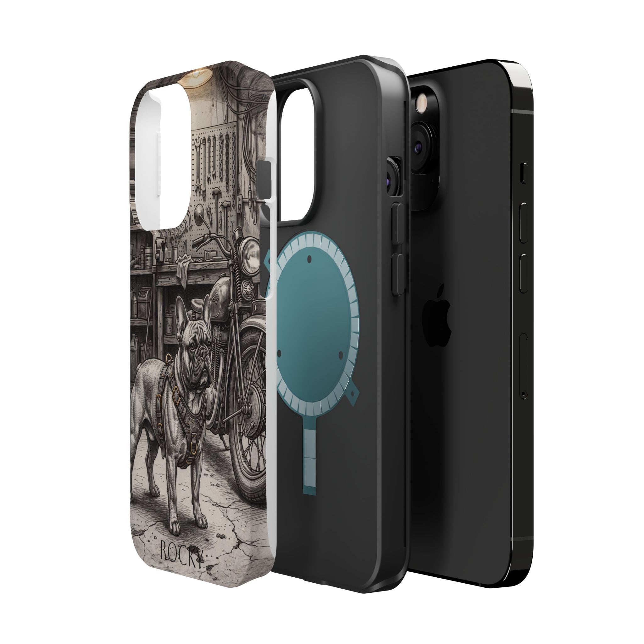 Personalized French Bulldog Vintage Street Phone Case — Wireless Charging Cover