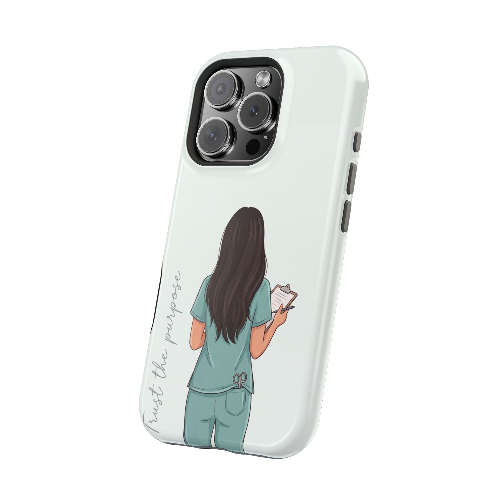 Nurse Illustration Phone Case — Impact-Resistant Wireless Charging Cover
