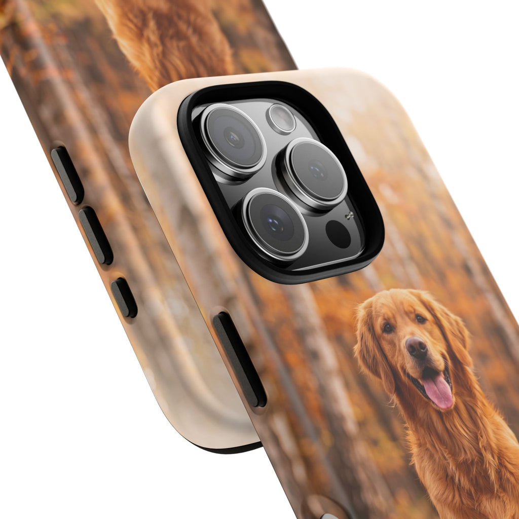 Golden Retriever Autumn Forest Phone Case | Happy Dog in Fall Foliage | Samsung & iPhone