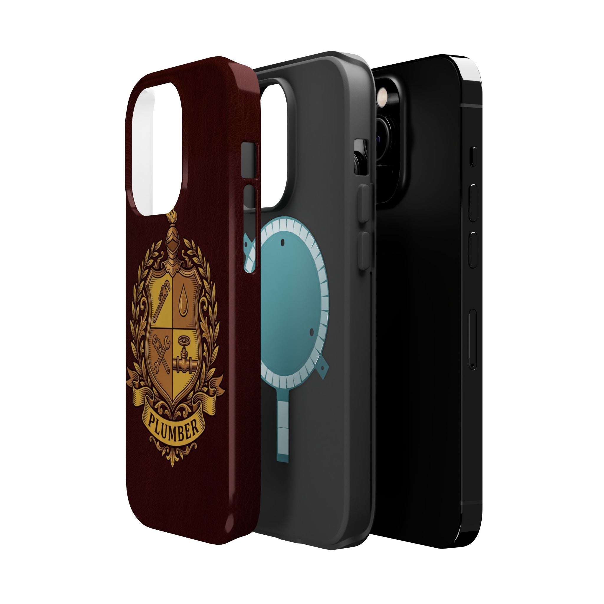 Plumber Crest Phone Case — Heraldic Shield Wireless Charging Cover