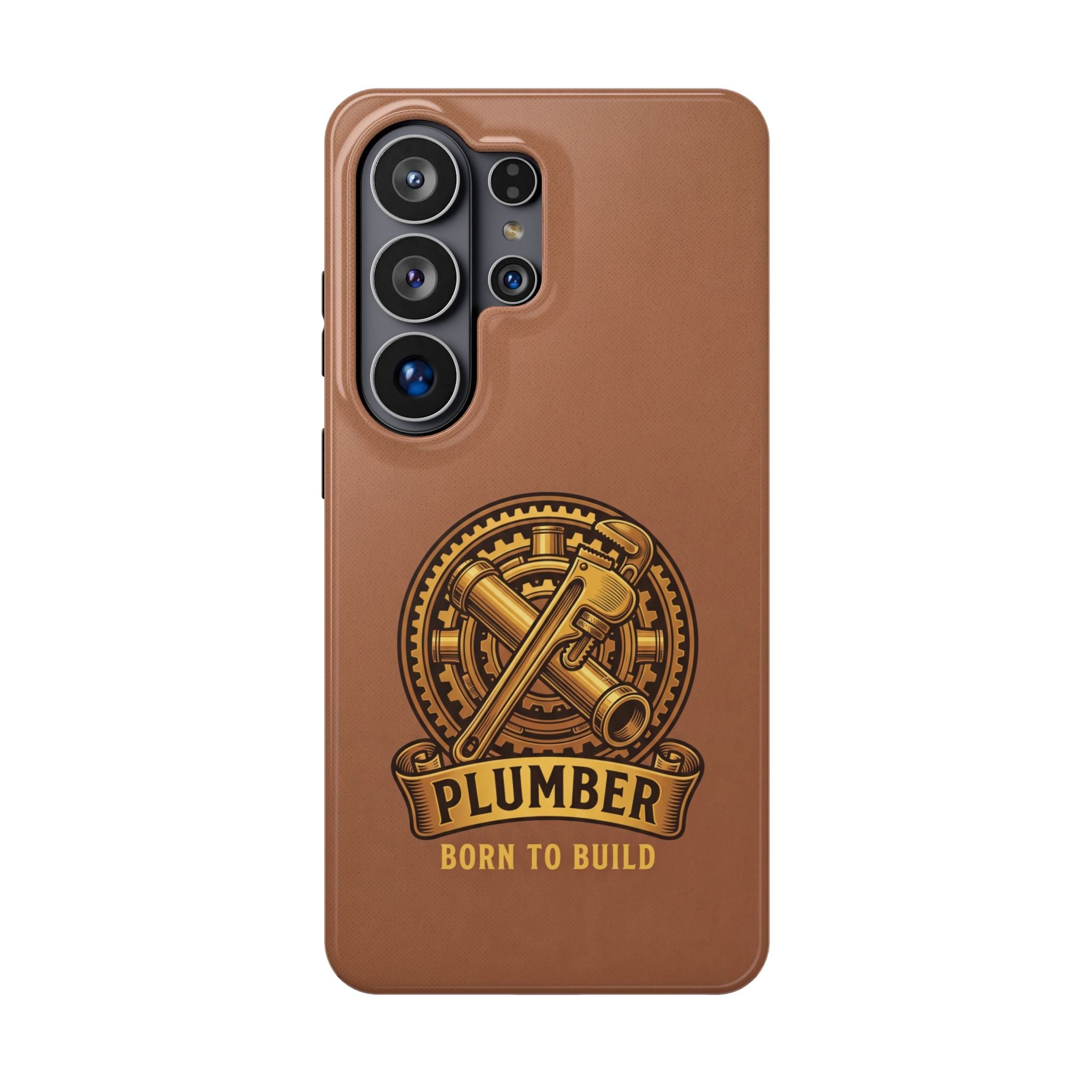 Plumber Born to Build Phone Case — Badge Wireless Charging Cover