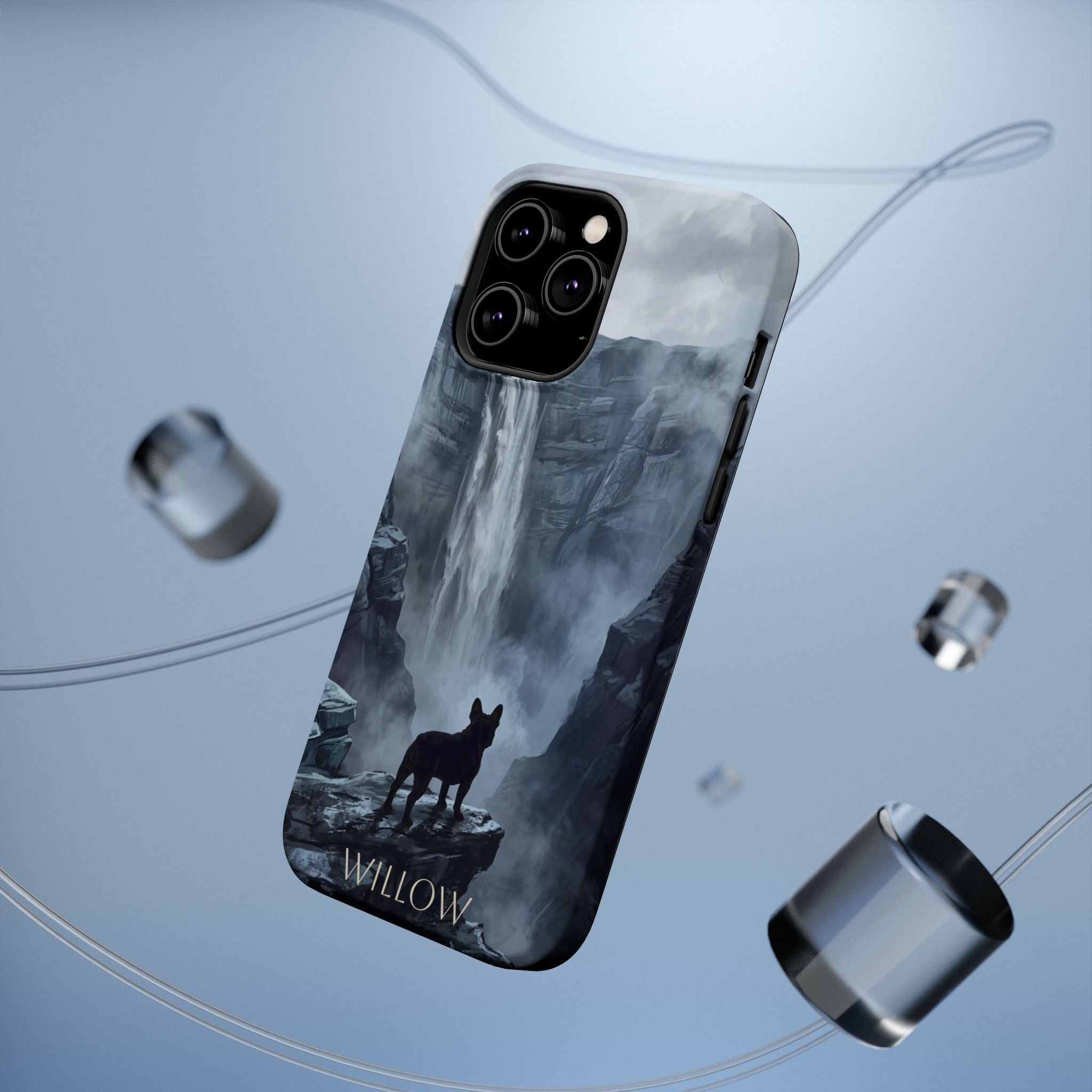 Personalized French Bulldog Misty Waterfall Phone Case — Wireless Charging Cover