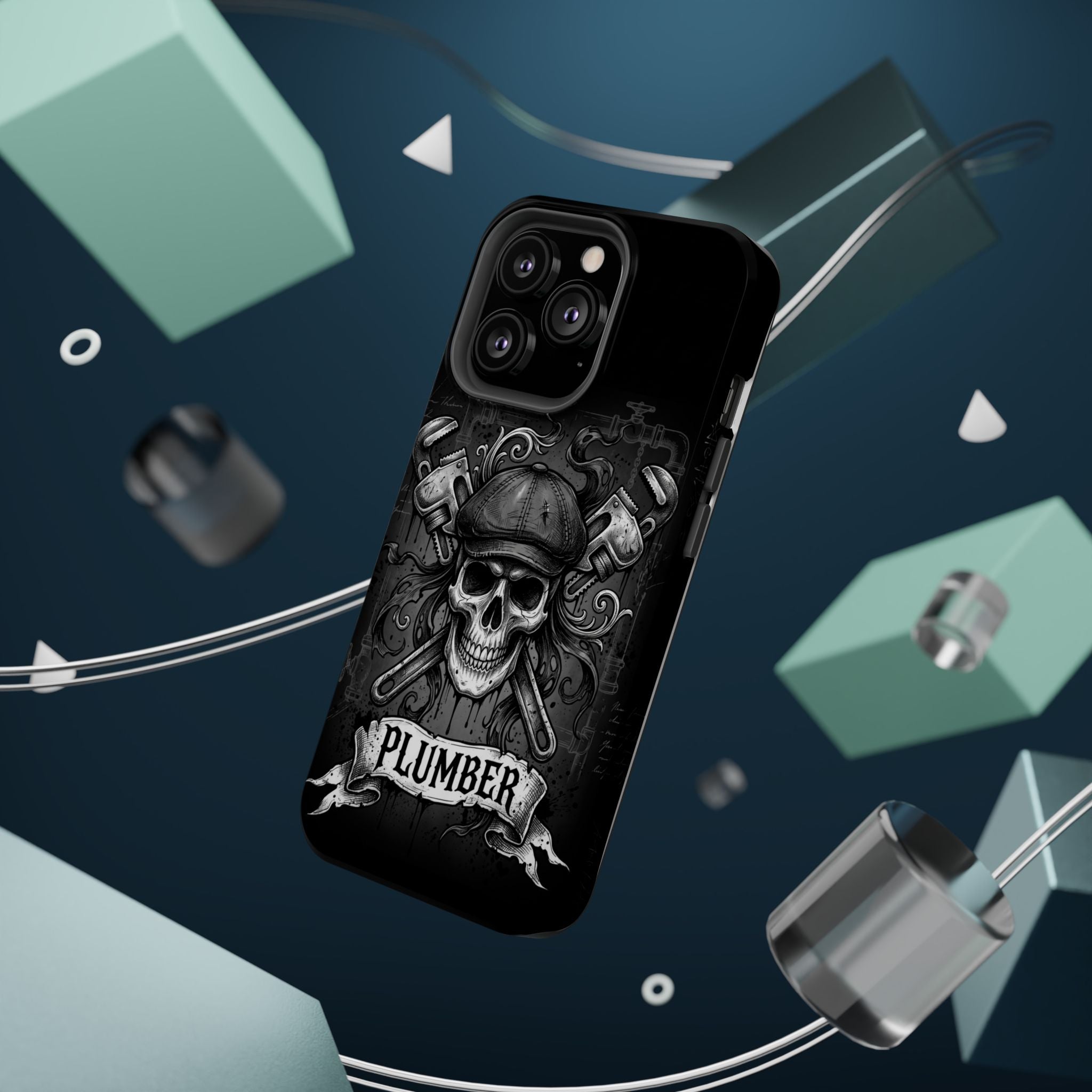Skull & Wrenches Plumber Phone Case — Wireless Charging Cover