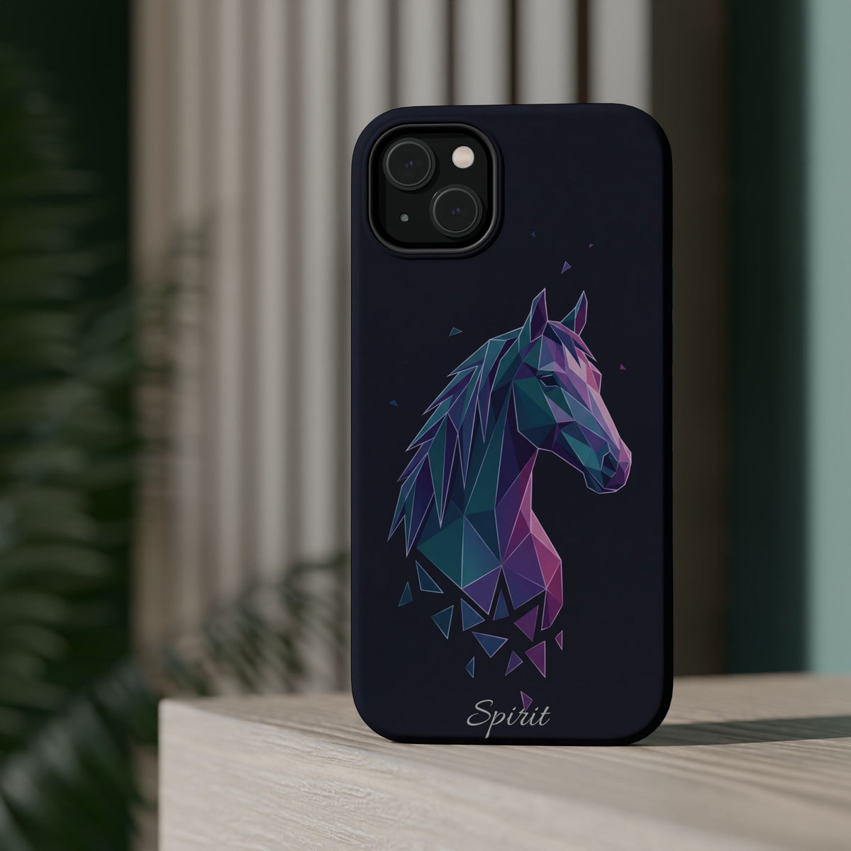 Personalized Geometric Horse Phone Case — Tough Magnetic Case with Wireless Charging