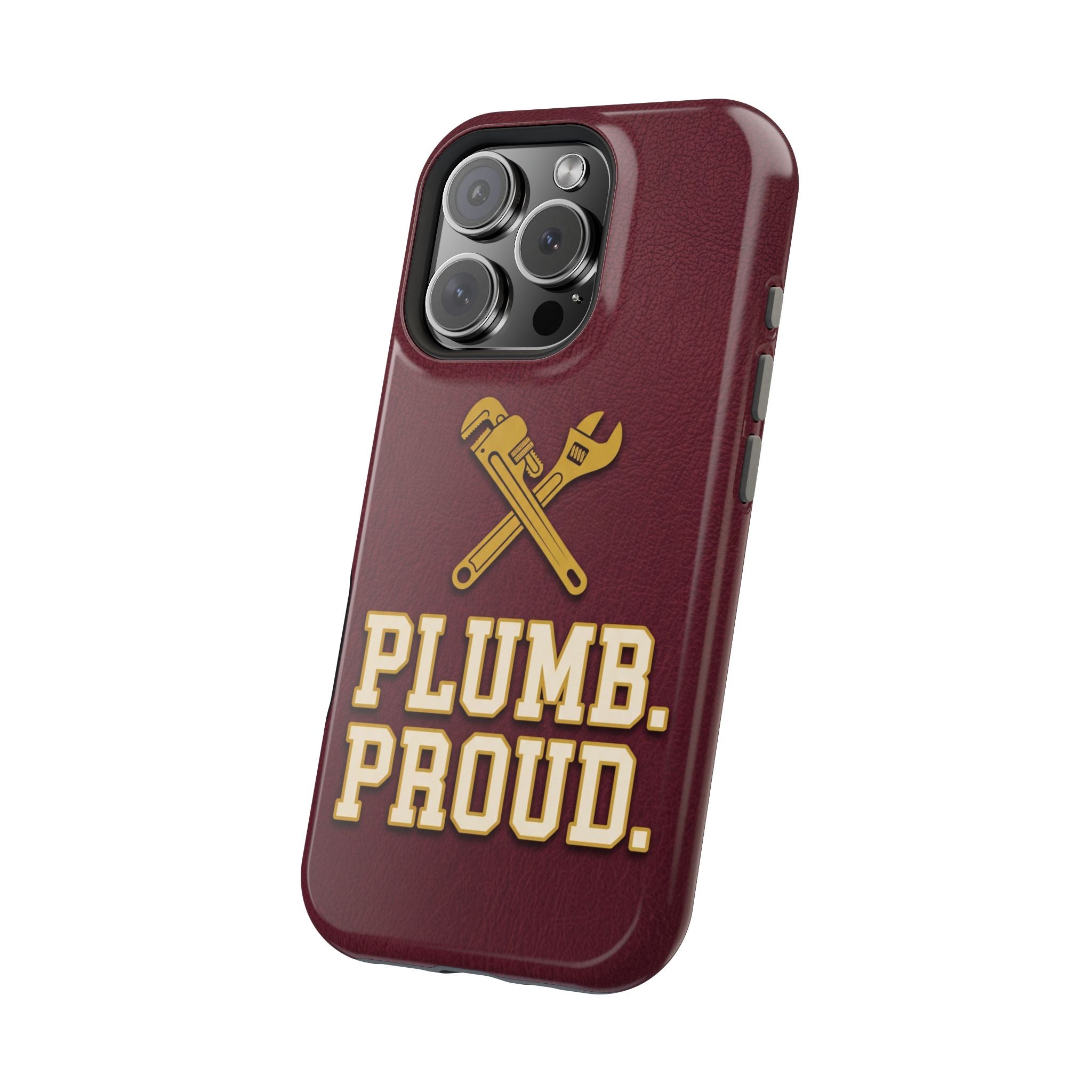 Plumb. Proud. Phone Case — Crossed Wrenches Wireless Charging Cover