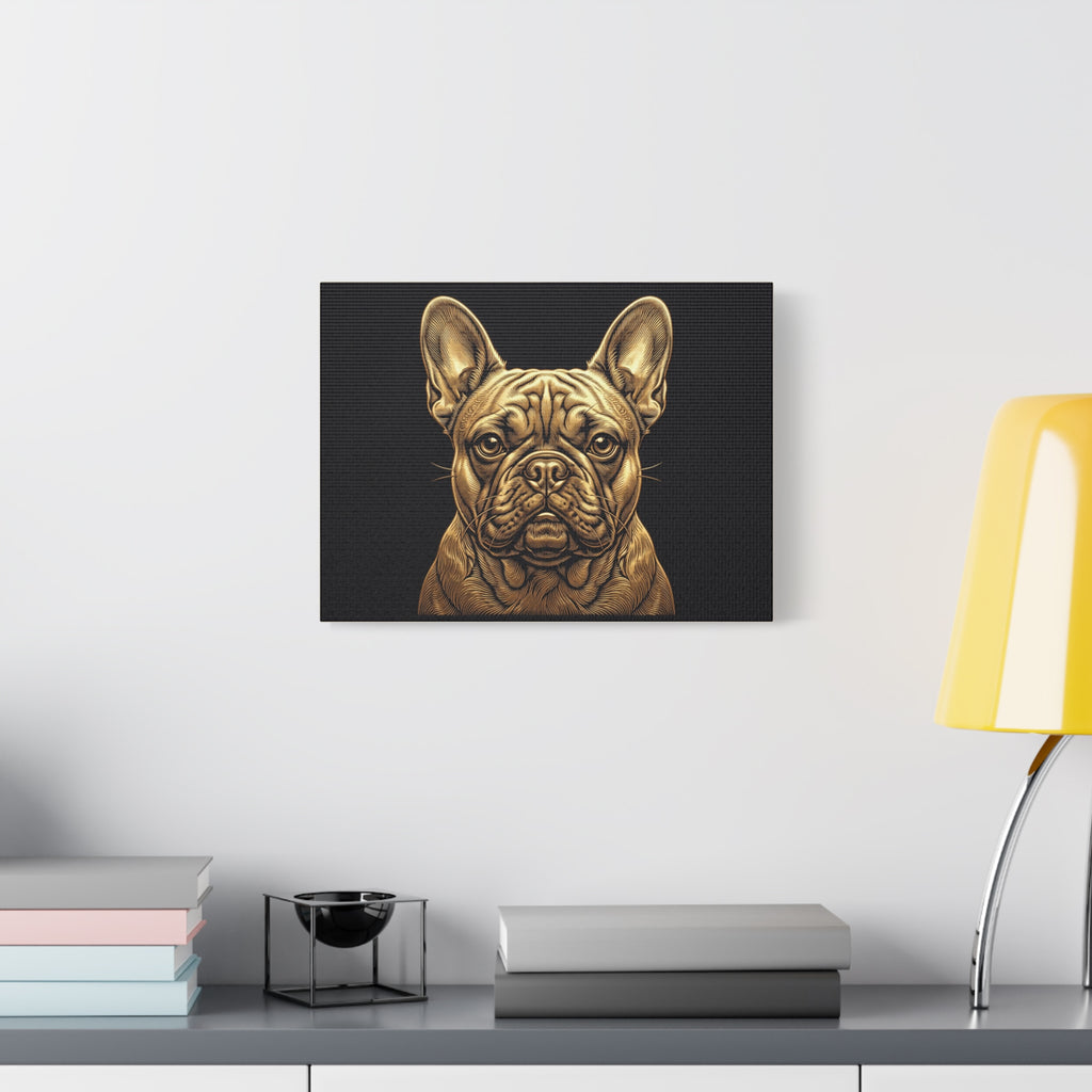 Golden French Bulldog Canvas Art — Matte Stretched Wall Decor