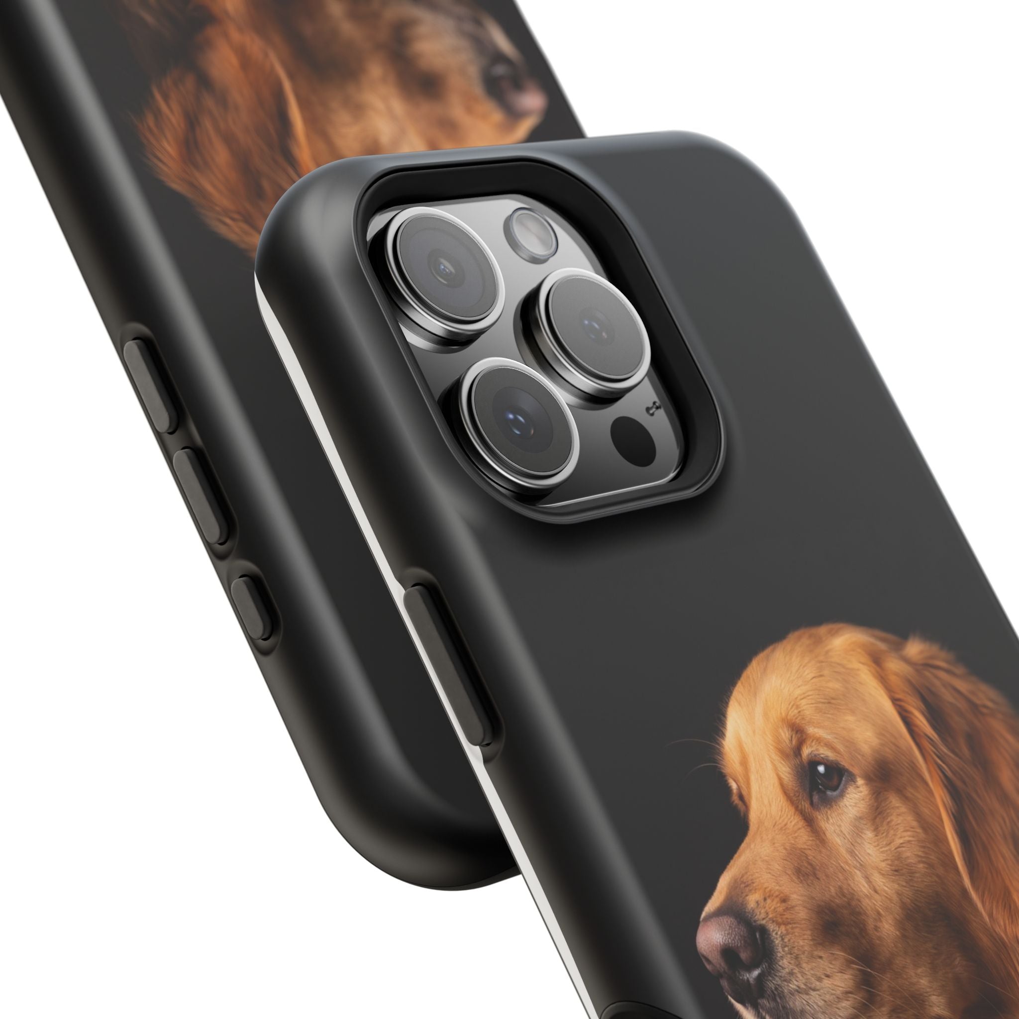 Golden Retriever Portrait Phone Case — Impact-Resistant Wireless Charging Cover