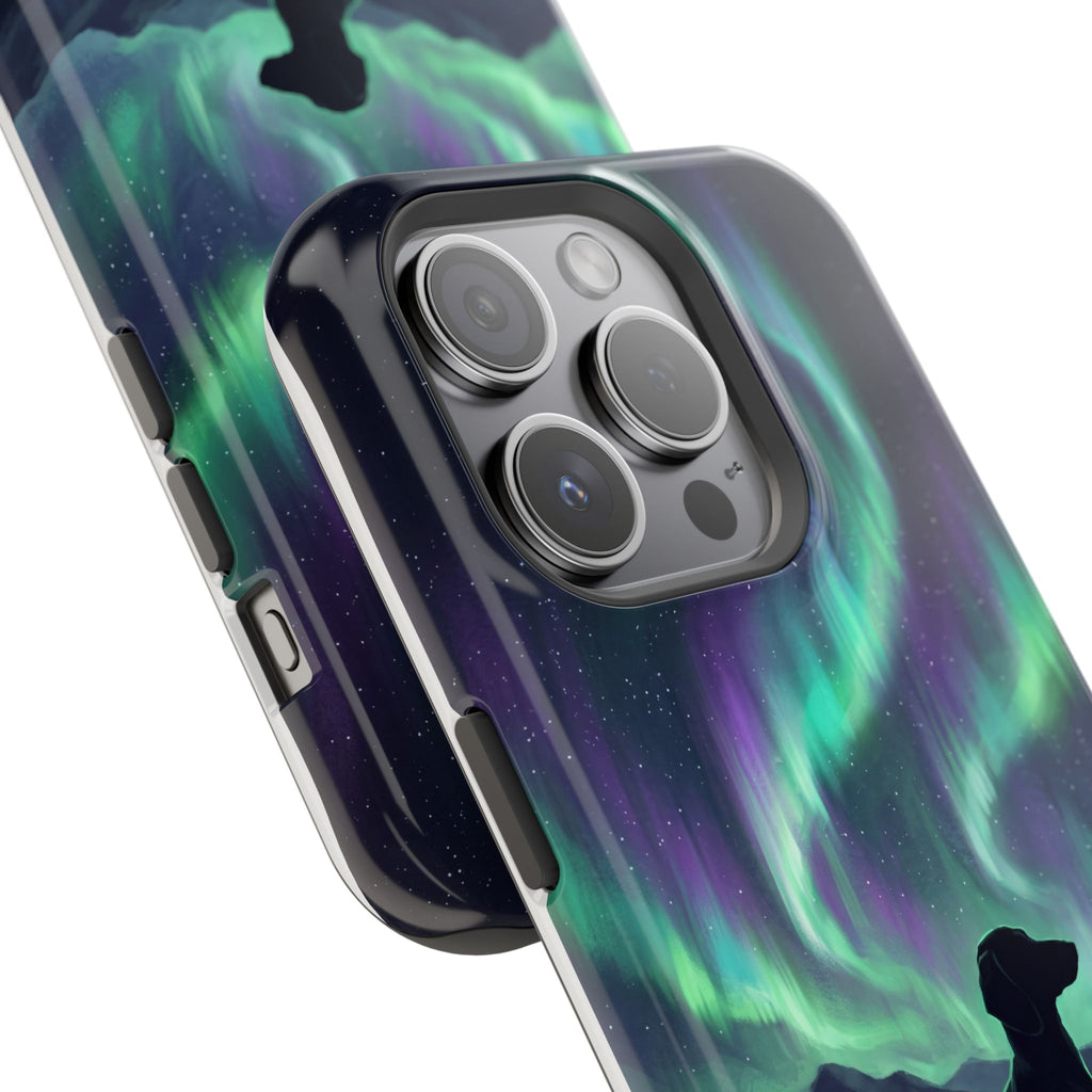 Personalized Dachshund Northern Lights Phone Case — Wireless Charging Cover