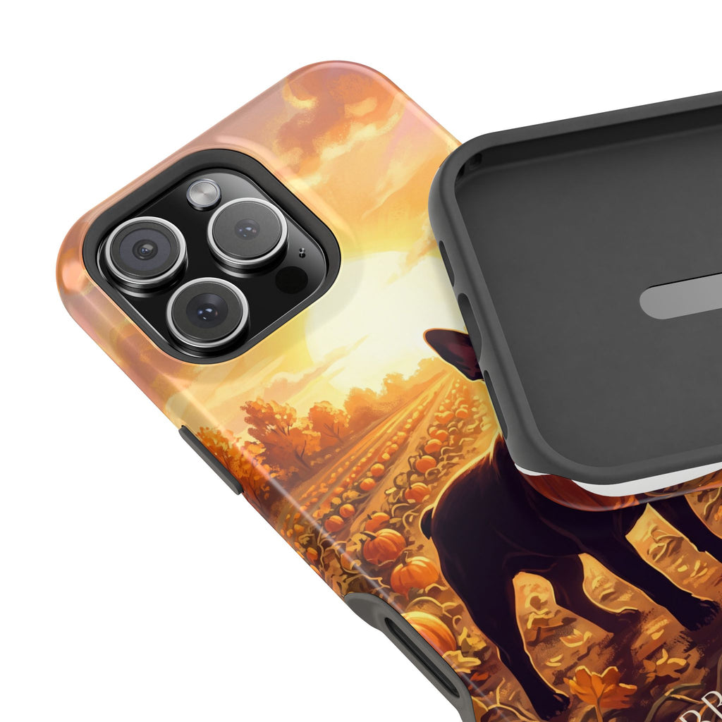 Personalized French Bulldog Pumpkin Patch Phone Case — Wireless Charging Cover