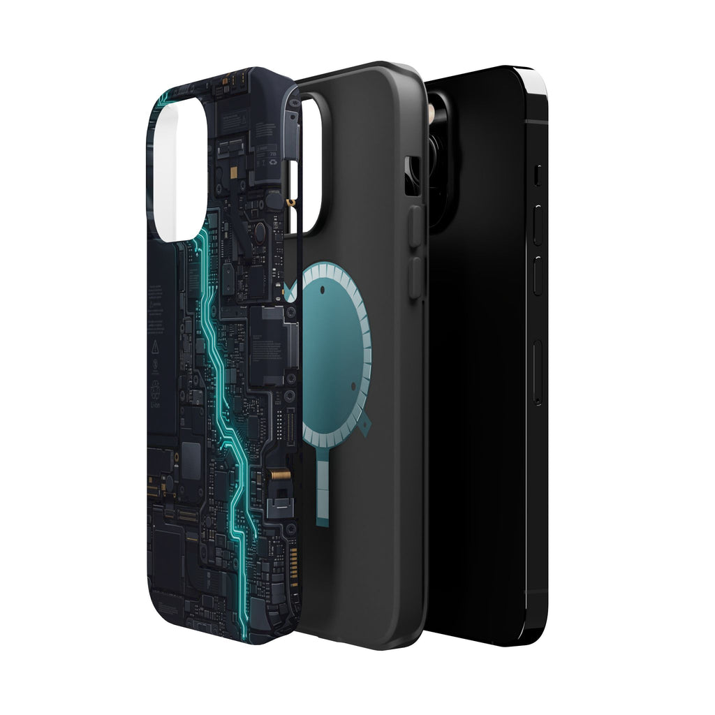 Cyan Bolt Electrician Phone Case — Electric Circuit Wireless Charging Cover