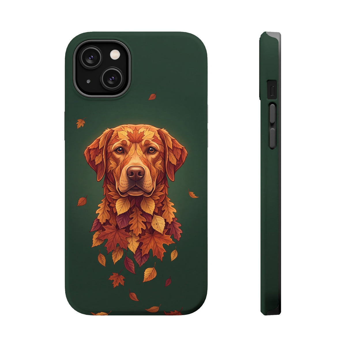 Autumn Leaves Labrador Phone Case — Tough Magnetic Case with Wireless Charging