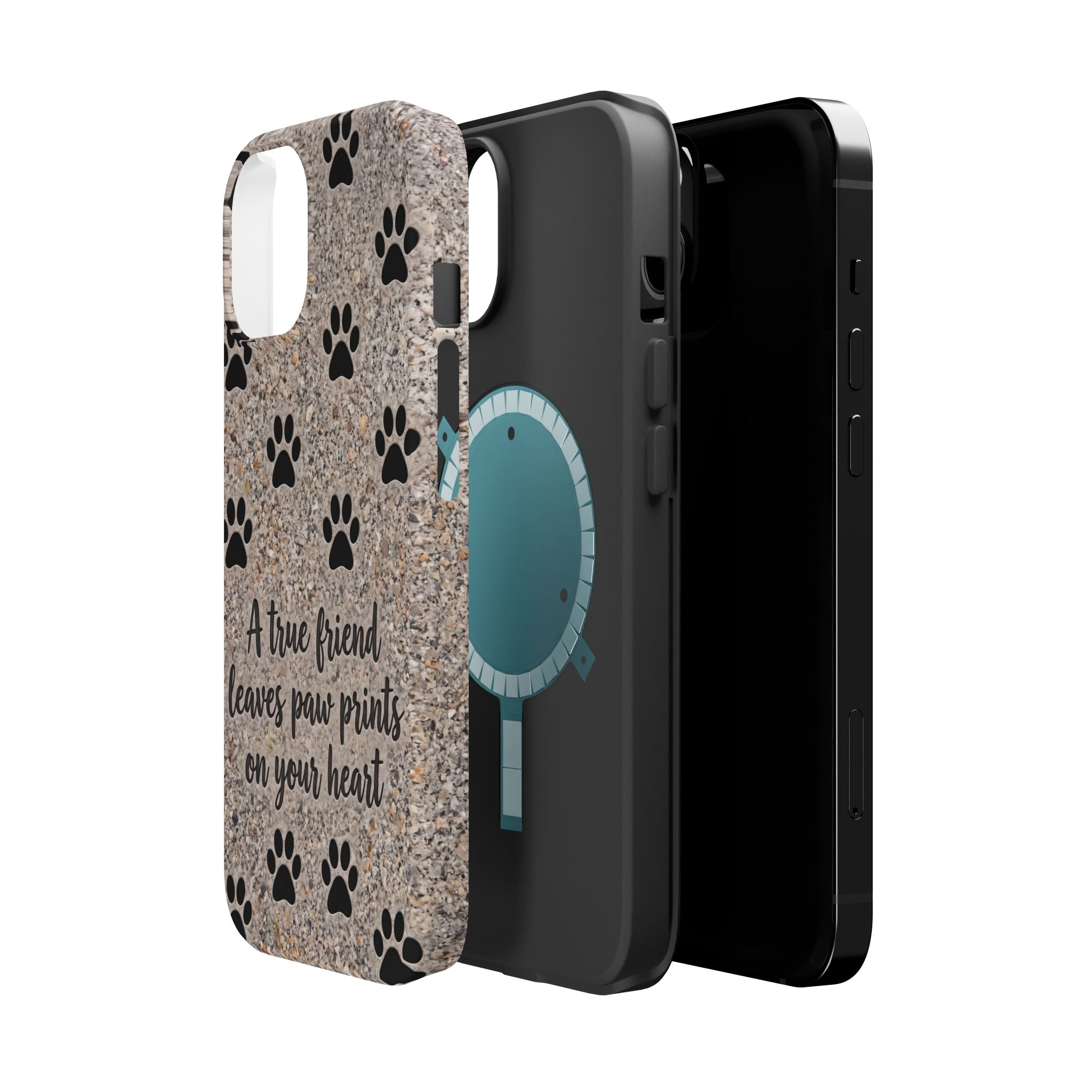 A True Friend Leaves Paw Prints Phone Case — Impact-Resistant Wireless Charging Cover