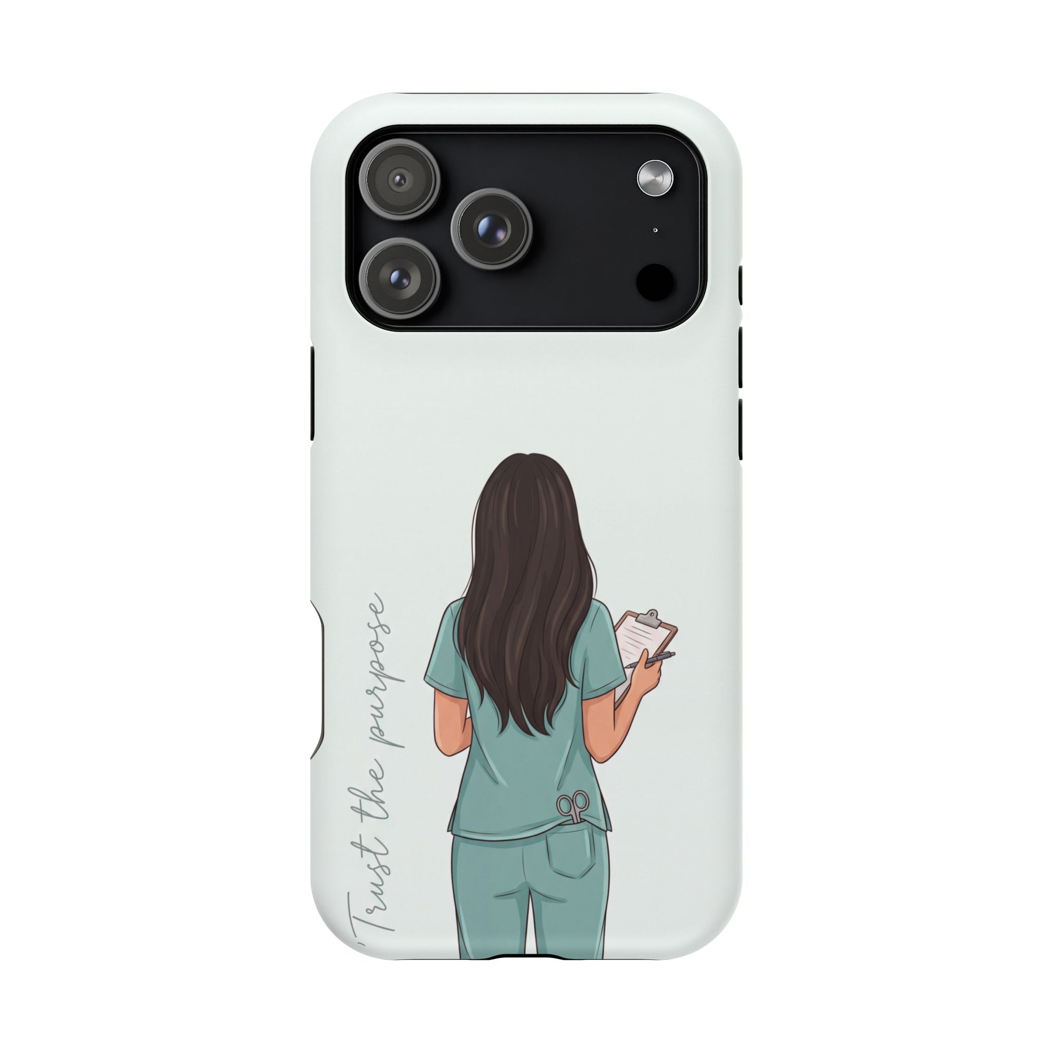Nurse Illustration Phone Case — Impact-Resistant Wireless Charging Cover