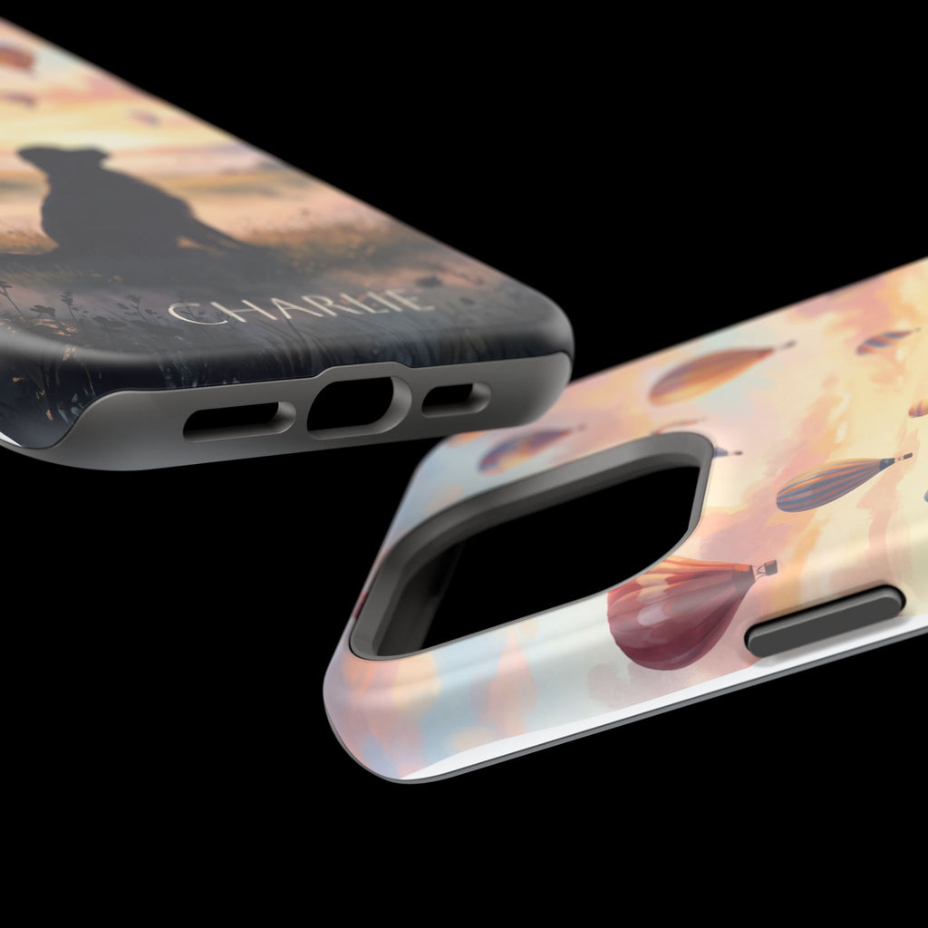 Personalized Golden Retriever Hot Air Balloon Phone Case — Wireless Charging Cover