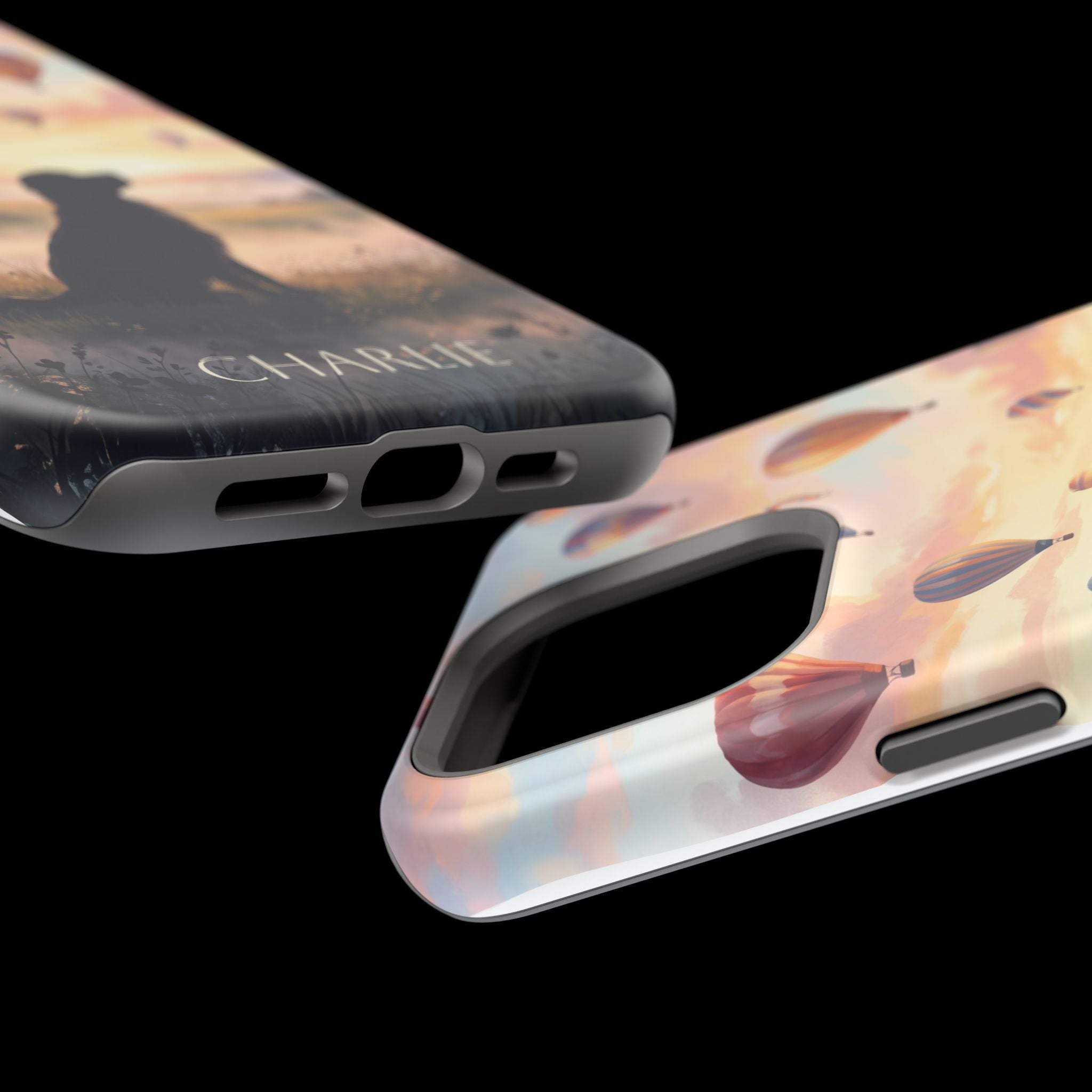 Personalized Golden Retriever Hot Air Balloon Phone Case — Wireless Charging Cover