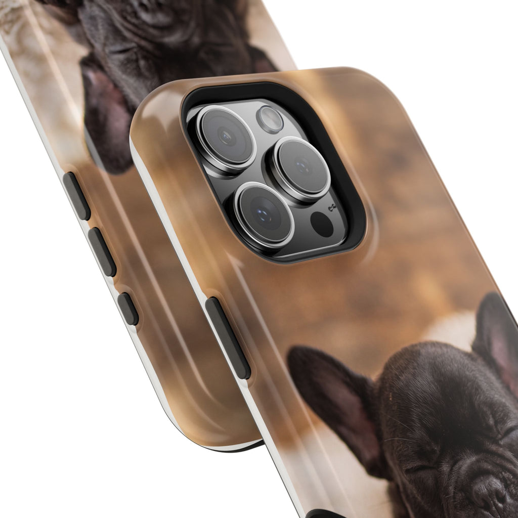Sleepy French Bulldog Phone Case — Impact-Resistant Wireless Charging Cover