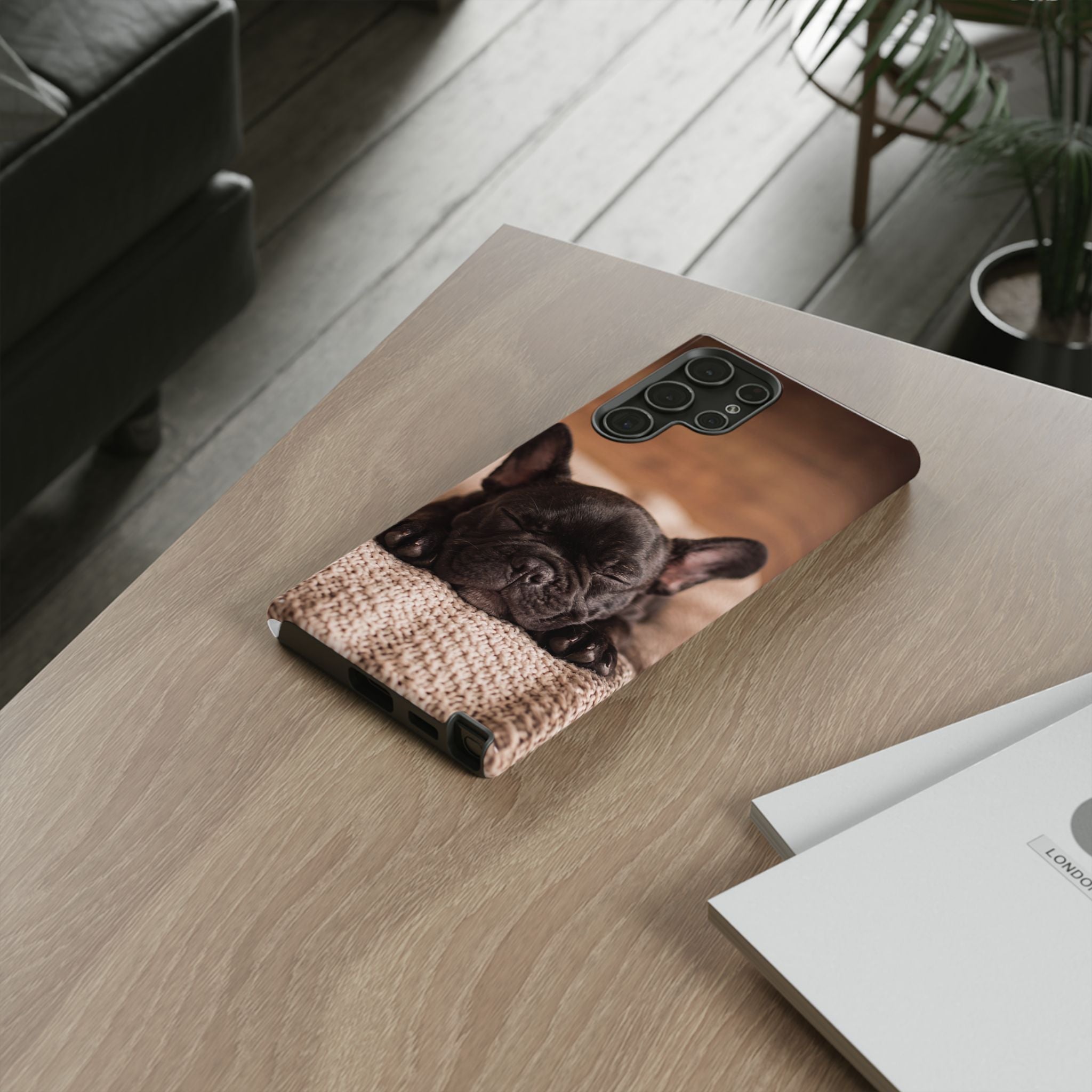 Sleeping French Bulldog Phone Case | Cozy Frenchie Resting on Blanket | iPhone & Samsung