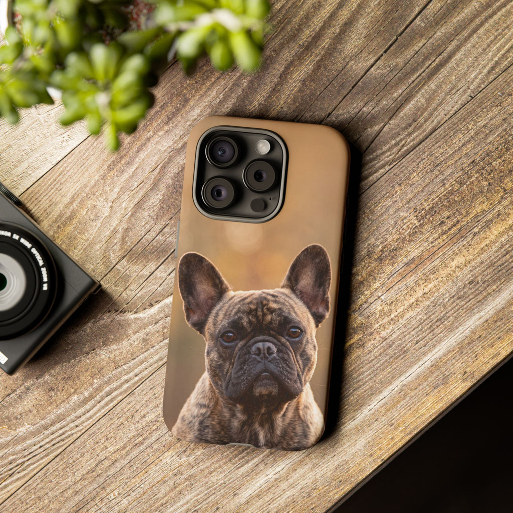 French Bulldog Portrait Phone Case | Realistic Brindle Frenchie Photo Case | iPhone & Samsung