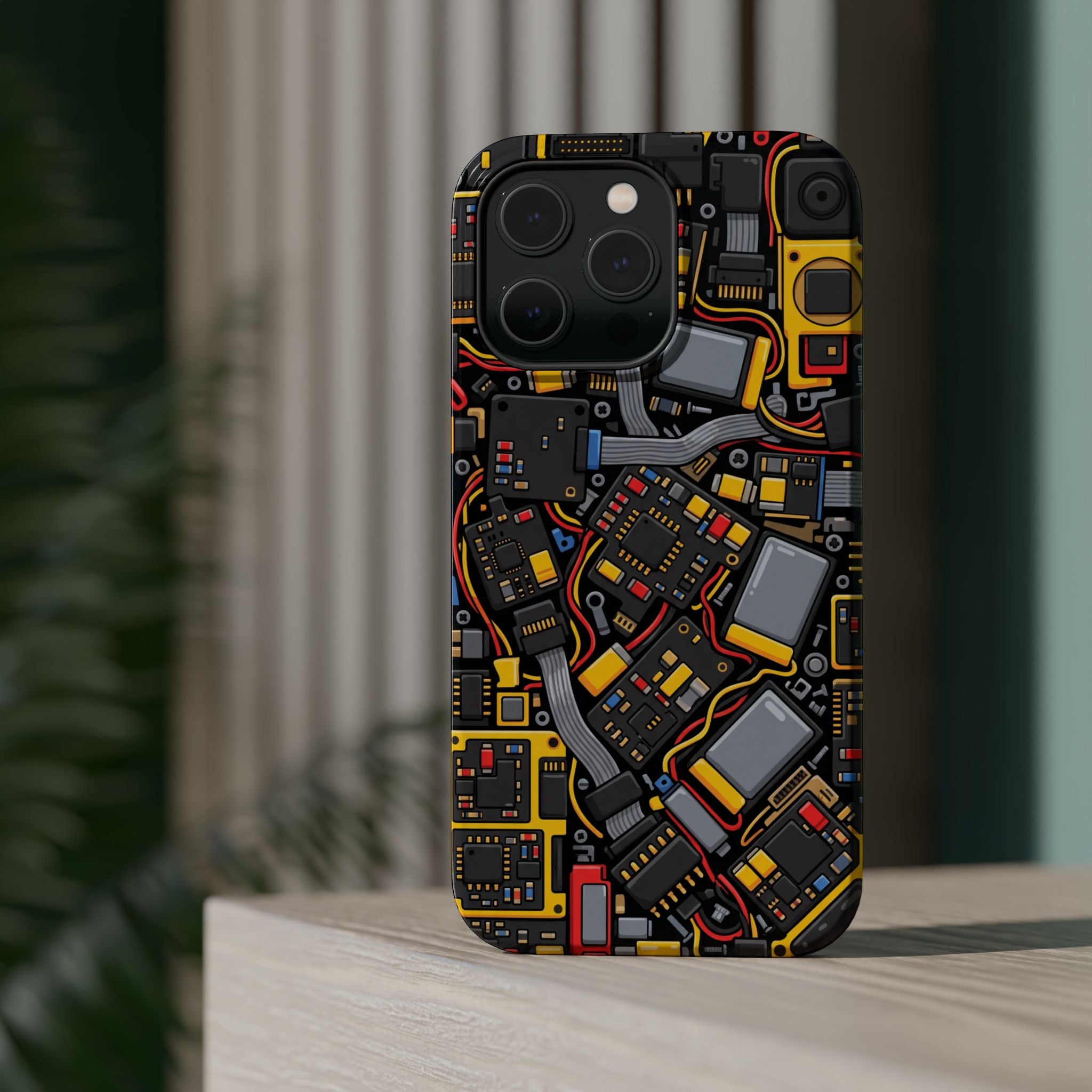 Voltage Board Phone Case — Yellow Circuit Wireless Charging Cover