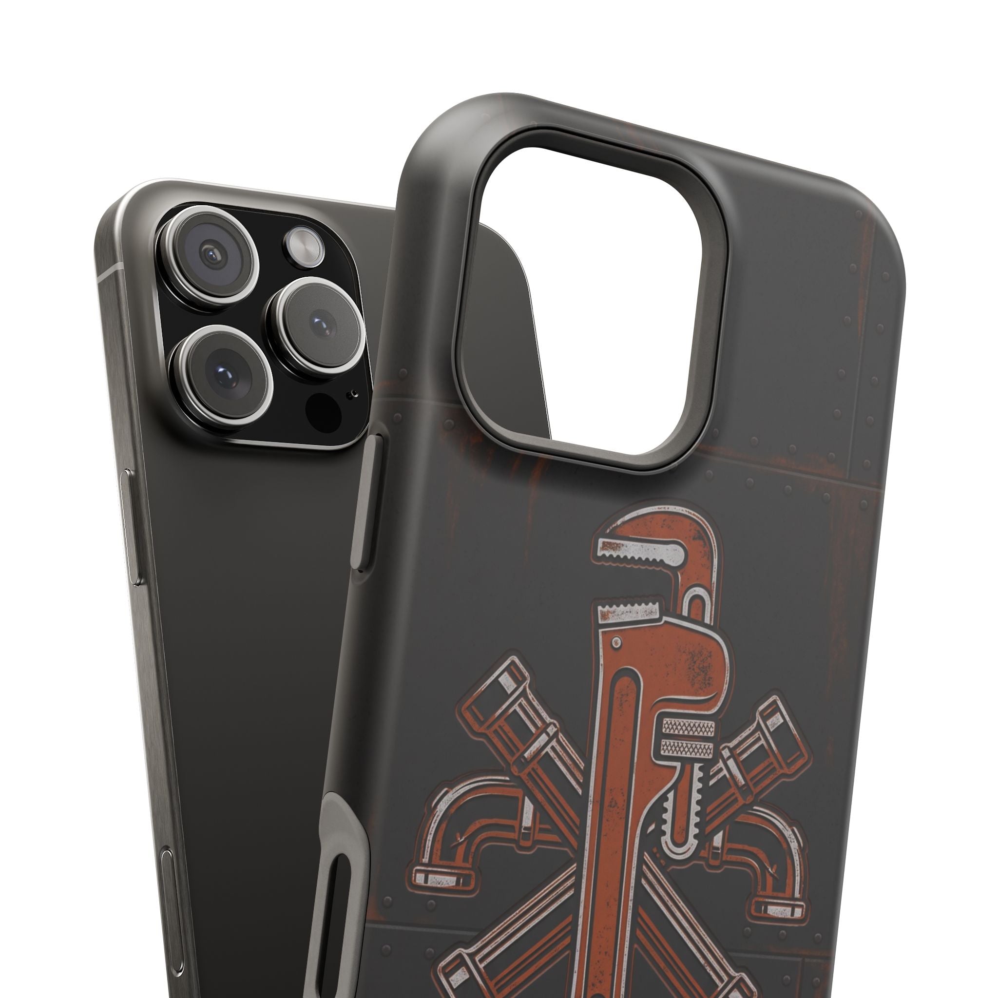 Tough By Trade Phone Case — Crossed Wrenches Wireless Charging Cover