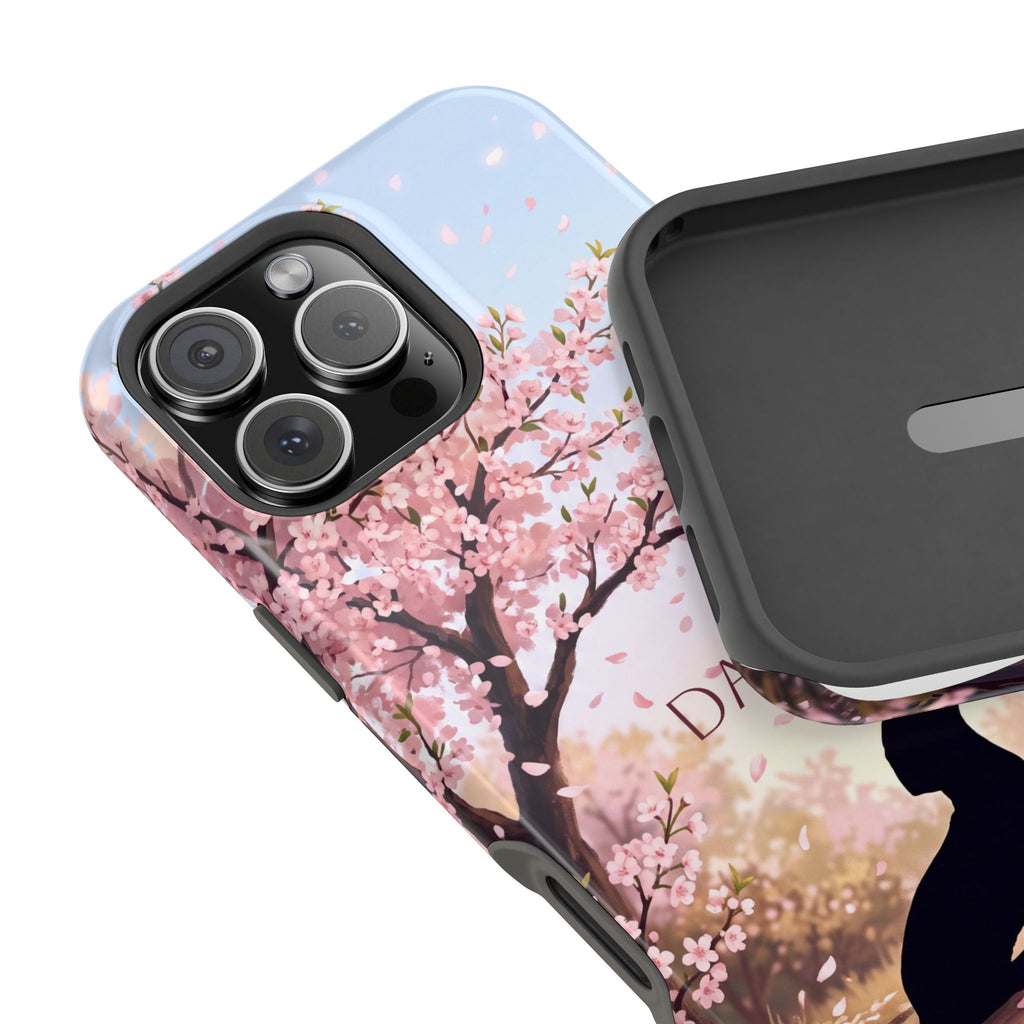 Personalized Dachshund Cherry Blossom Phone Case — Wireless Charging Cover