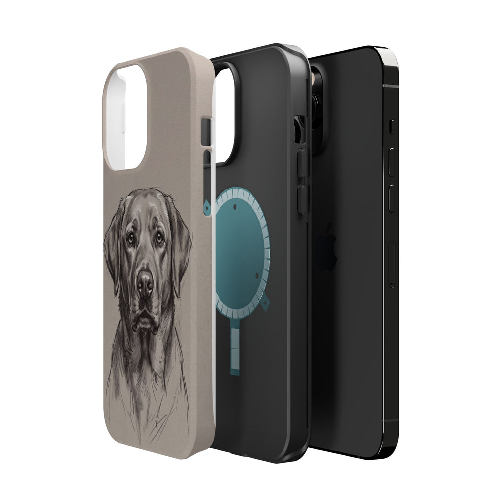 Charcoal Sketch Labrador Phone Case — Tough Magnetic Case with Wireless Charging