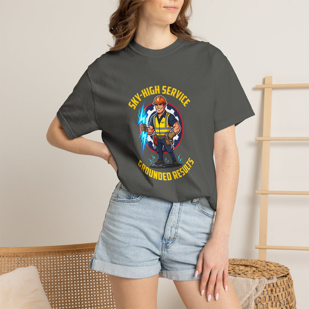 Sky-High Service Grounded Results Electrician T-Shirt