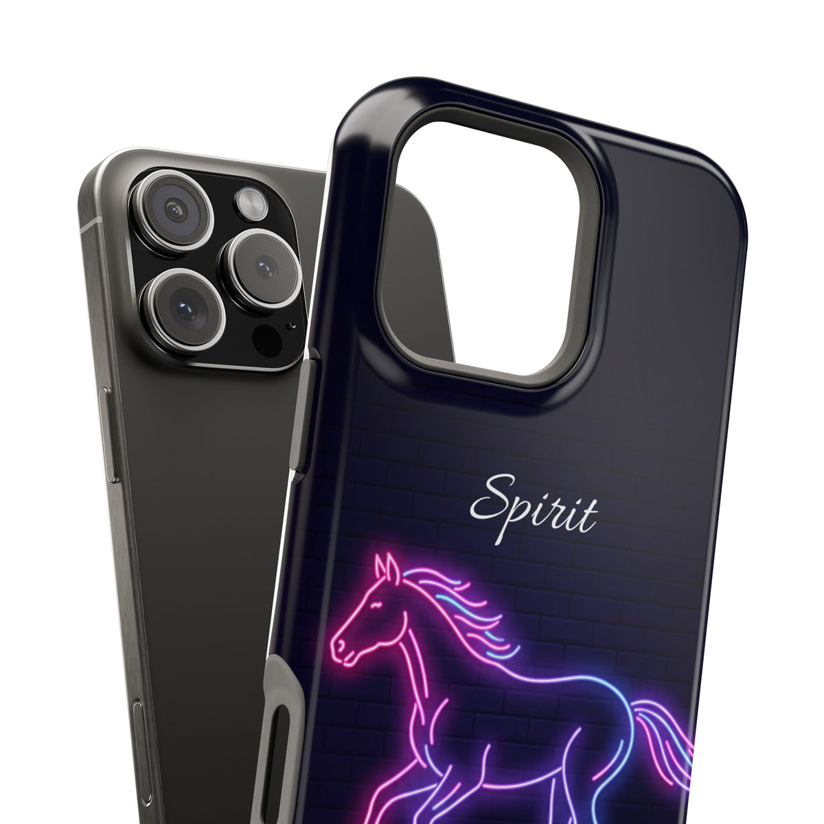 Personalized Neon Glow Horse Phone Case — Tough Magnetic Case with Wireless Charging
