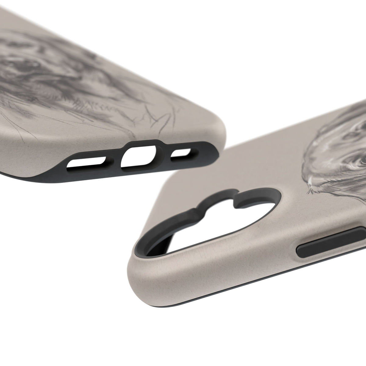 Charcoal Sketch Labrador Phone Case — Tough Magnetic Case with Wireless Charging