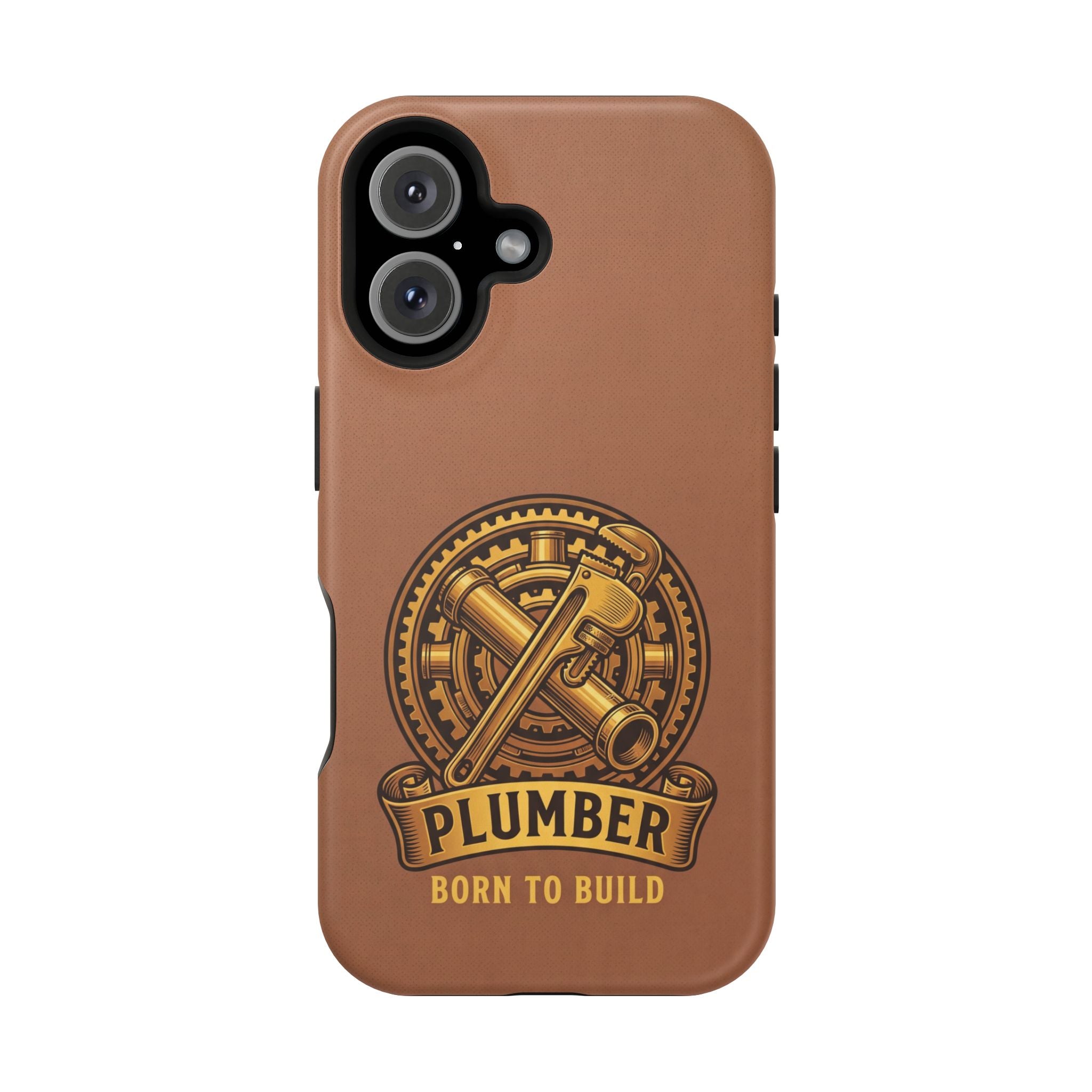 Plumber Born to Build Phone Case — Badge Wireless Charging Cover
