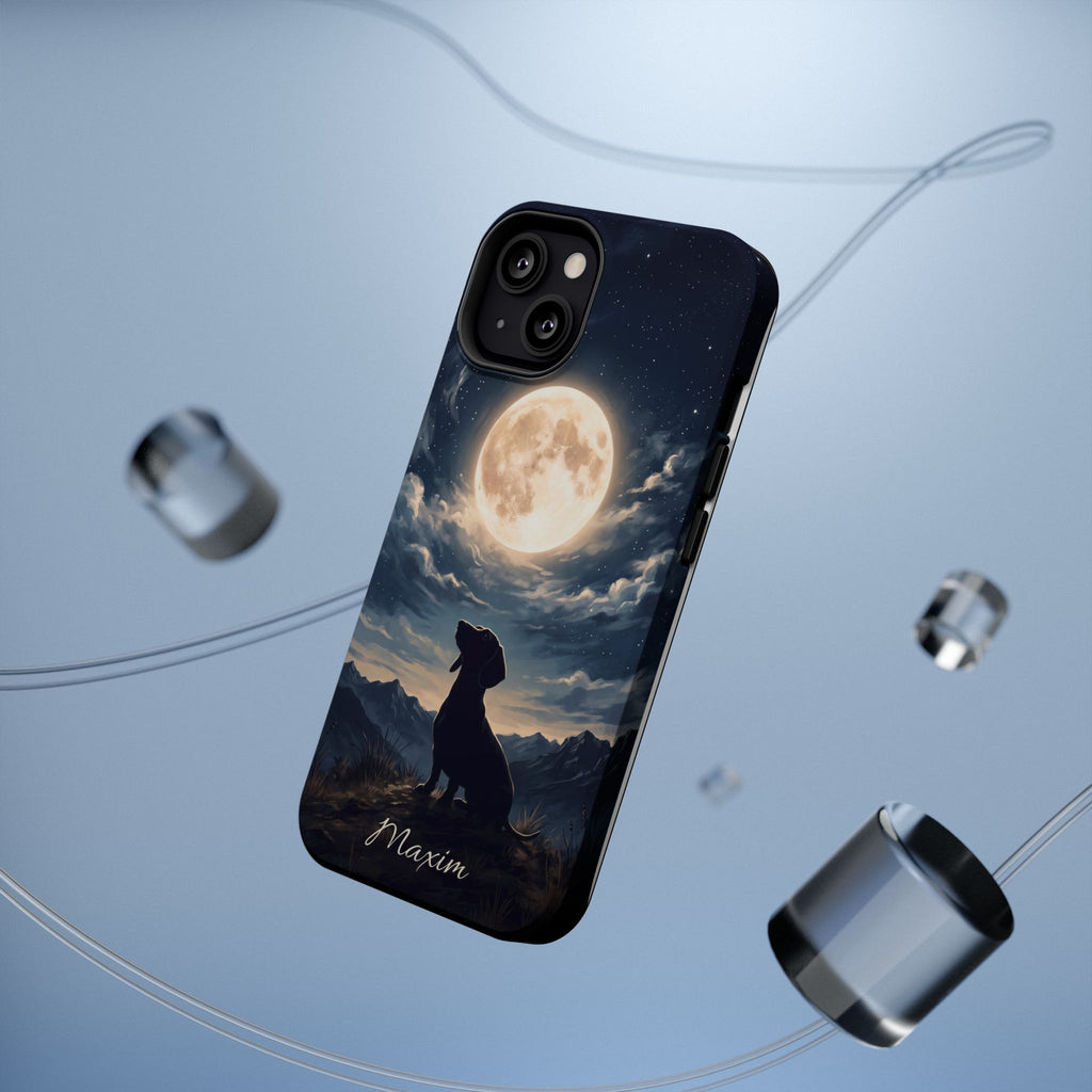 Personalized Dachshund Moonlight Phone Case — Wireless Charging Cover