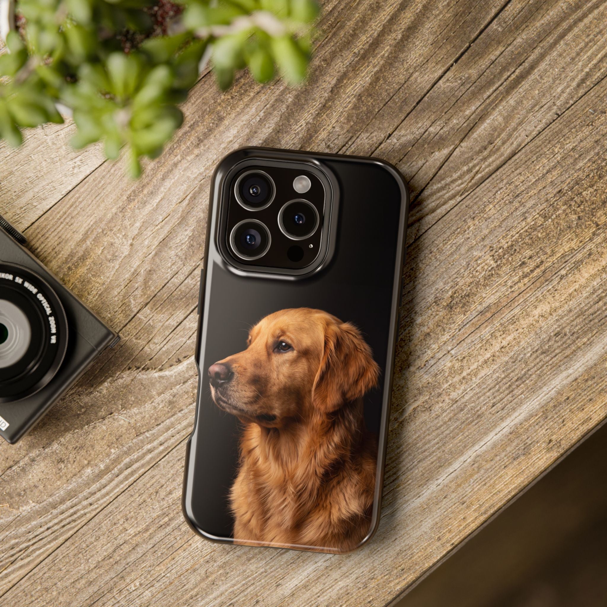 Golden Retriever Portrait Phone Case — Impact-Resistant Wireless Charging Cover