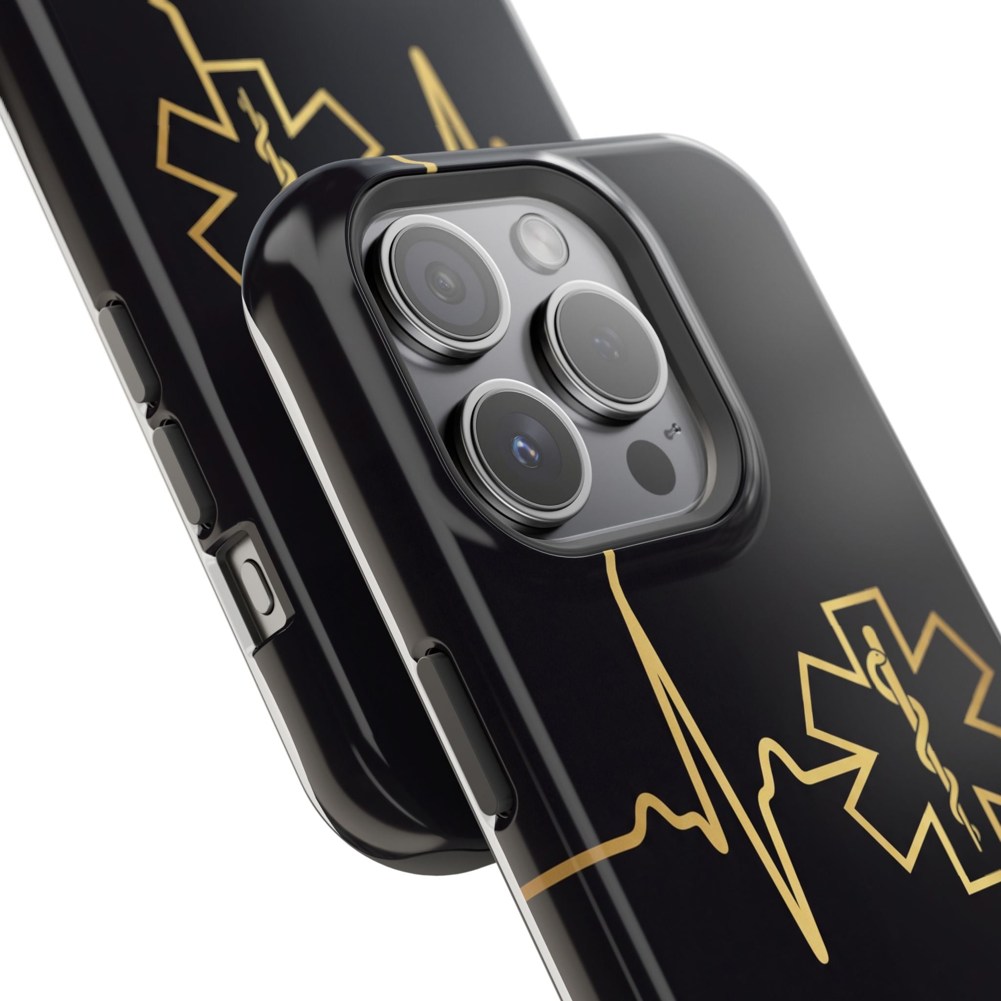 Paramedic/EMT Heartbeat Line Phone Case — Magnetic Wireless Charging Cover