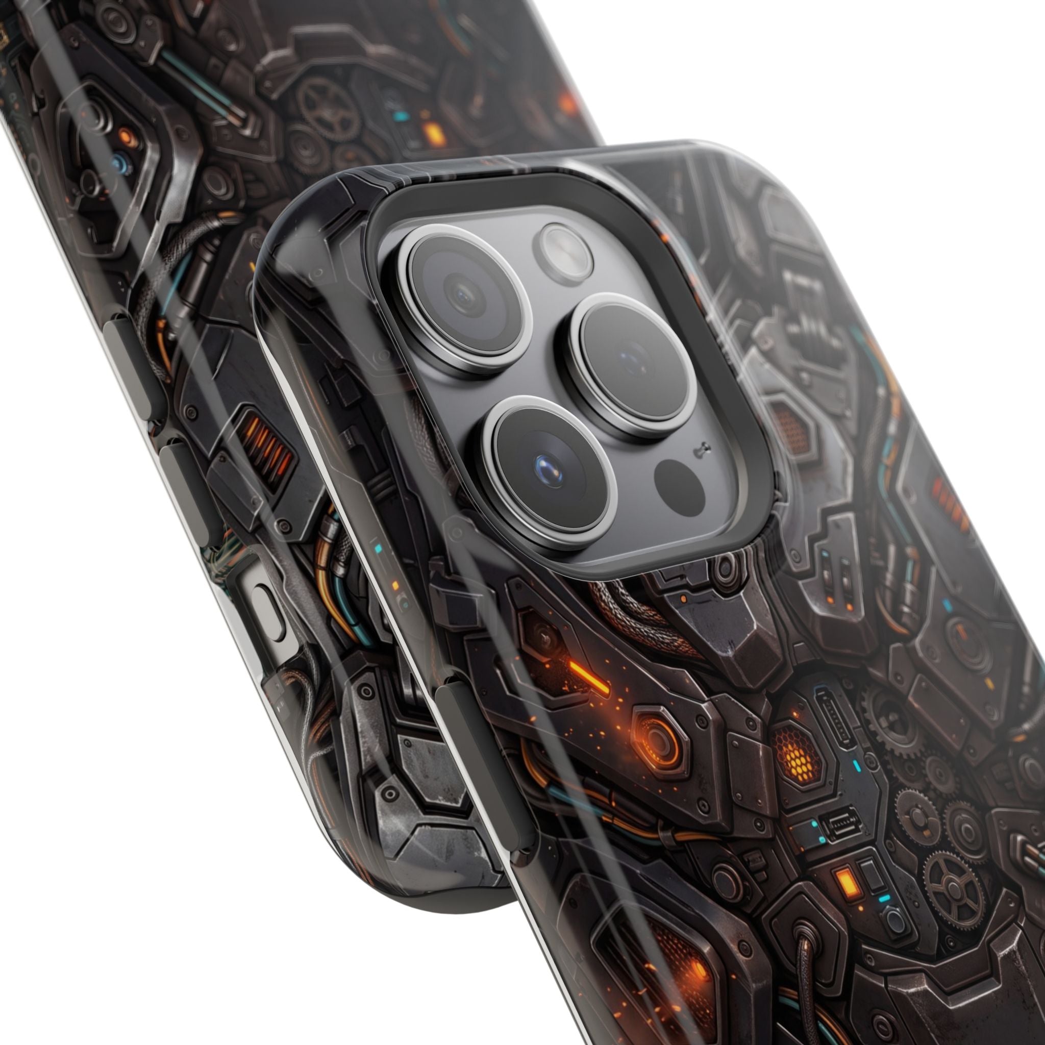 Mech Armor Phone Case — Industrial Circuit Wireless Charging Cover