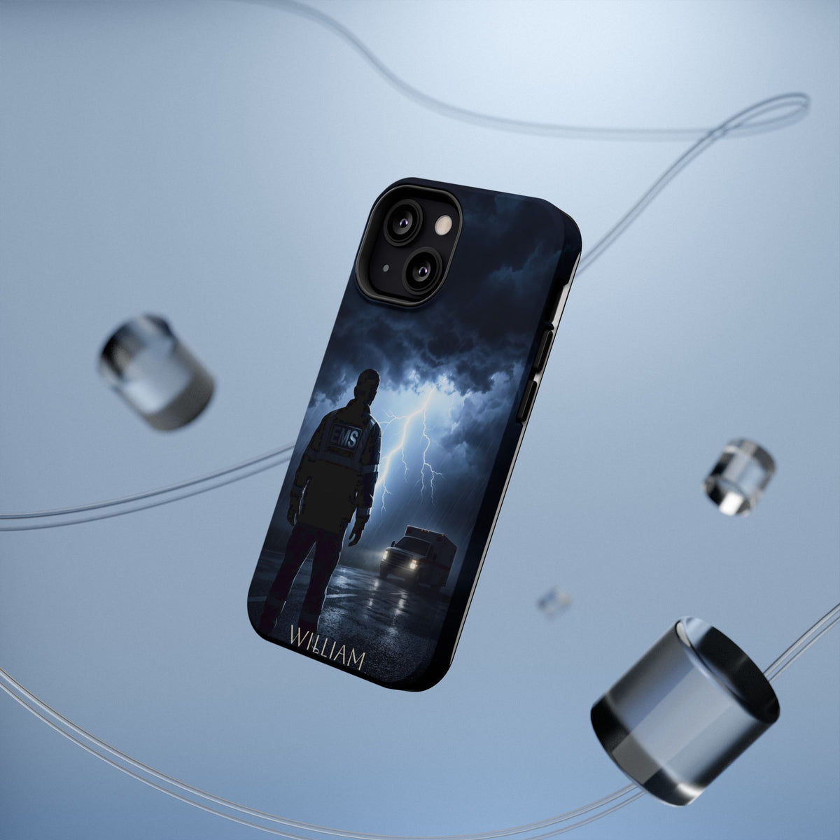 Personalized Lightning Storm EMS Phone Case — Wireless Charging Cover