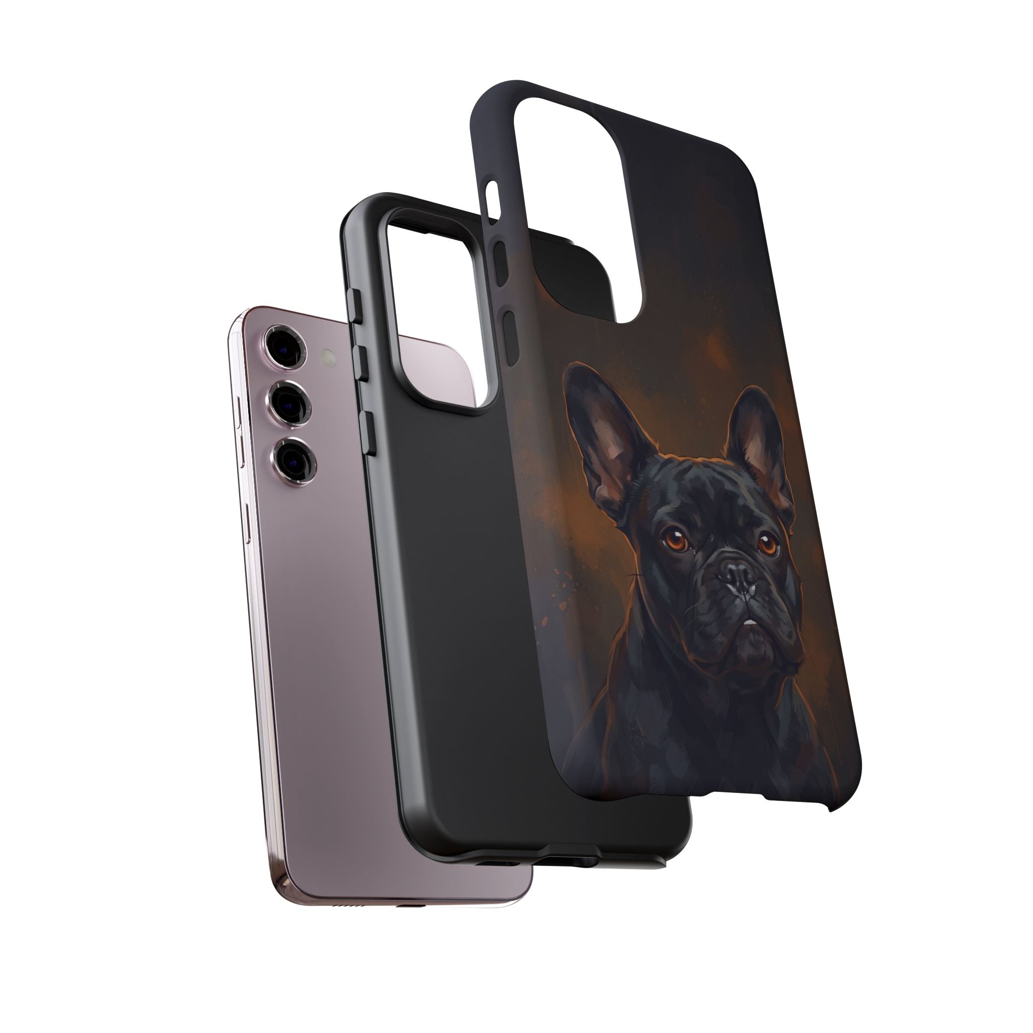 Moody French Bulldog Portrait Phone Case | Dramatic Studio Photography Style | iPhone & Samsung