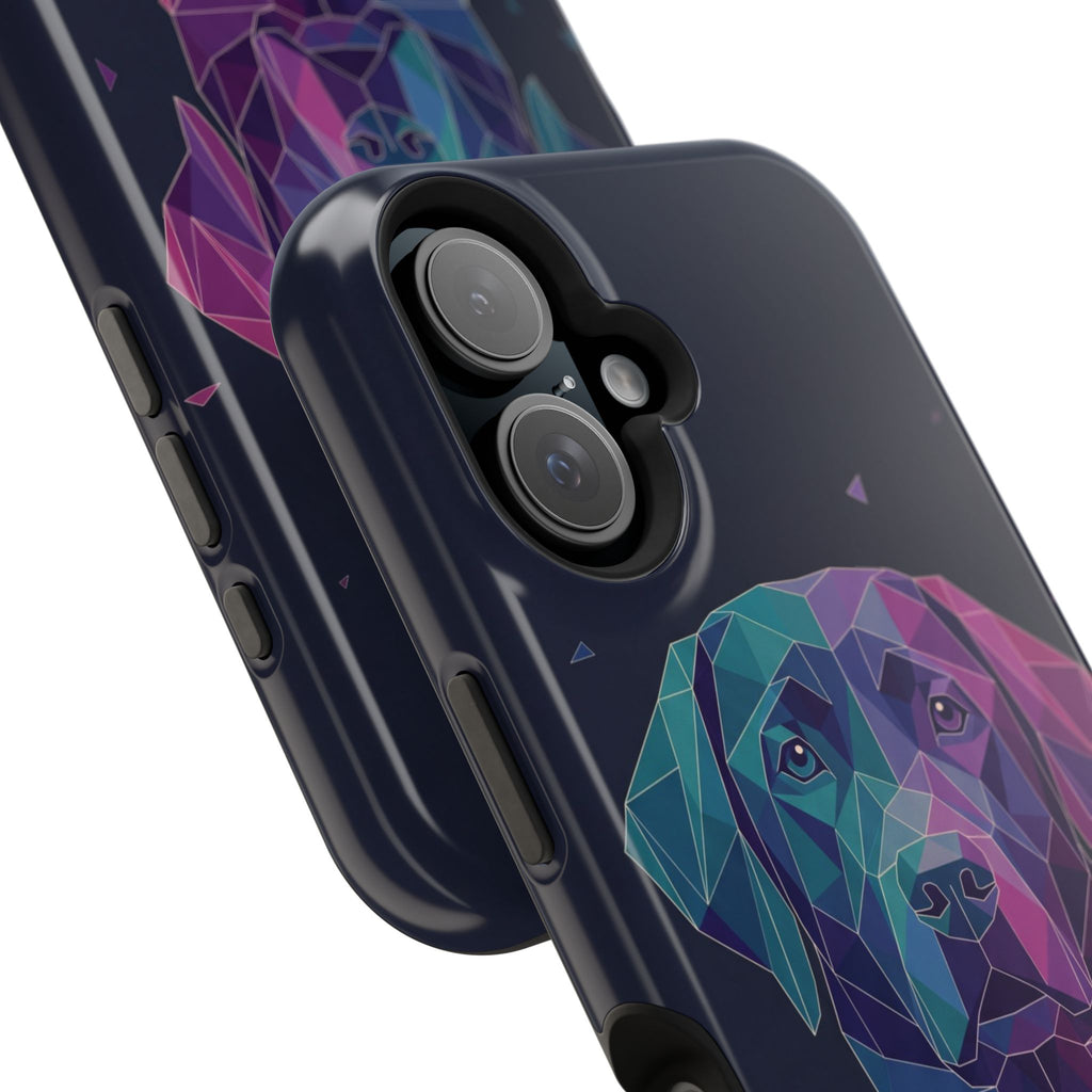 Geometric Labrador Phone Case — Tough Magnetic Case with Wireless Charging