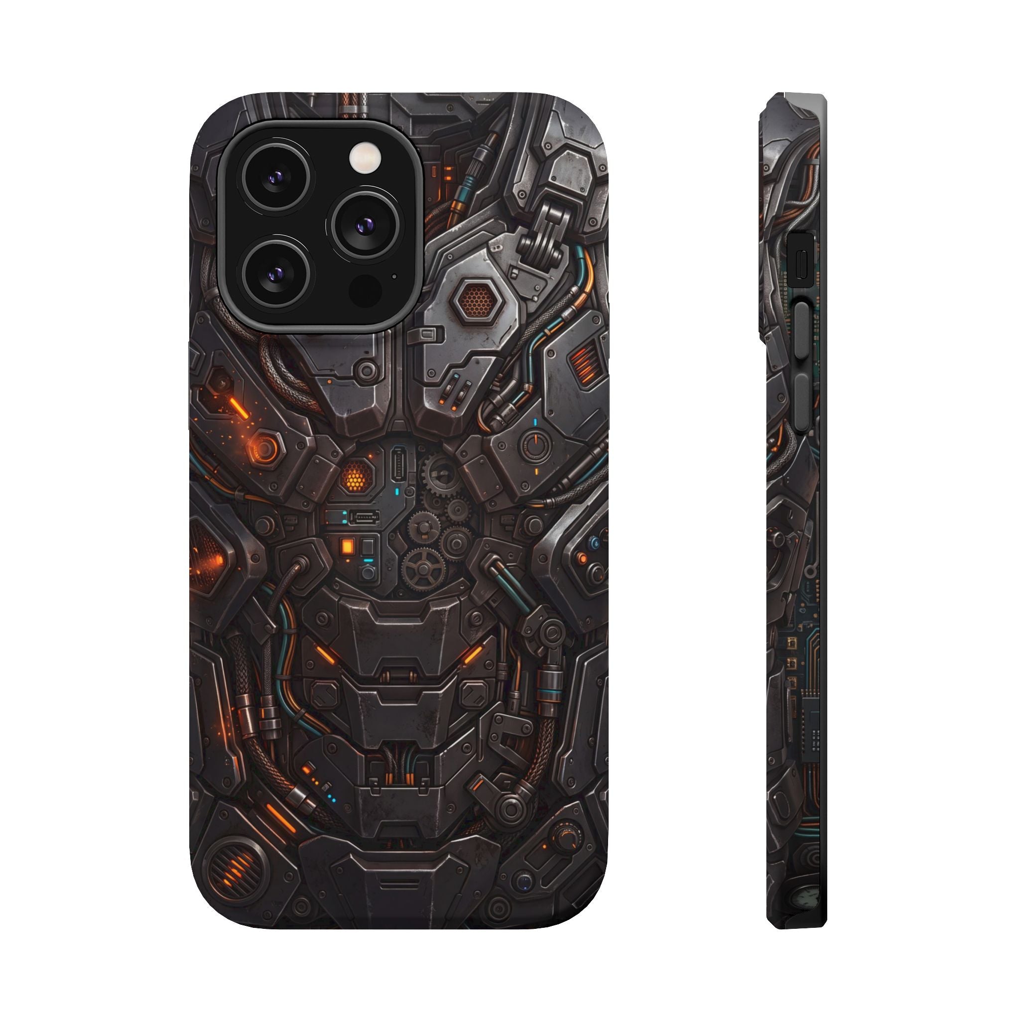 Mech Armor Phone Case — Industrial Circuit Wireless Charging Cover