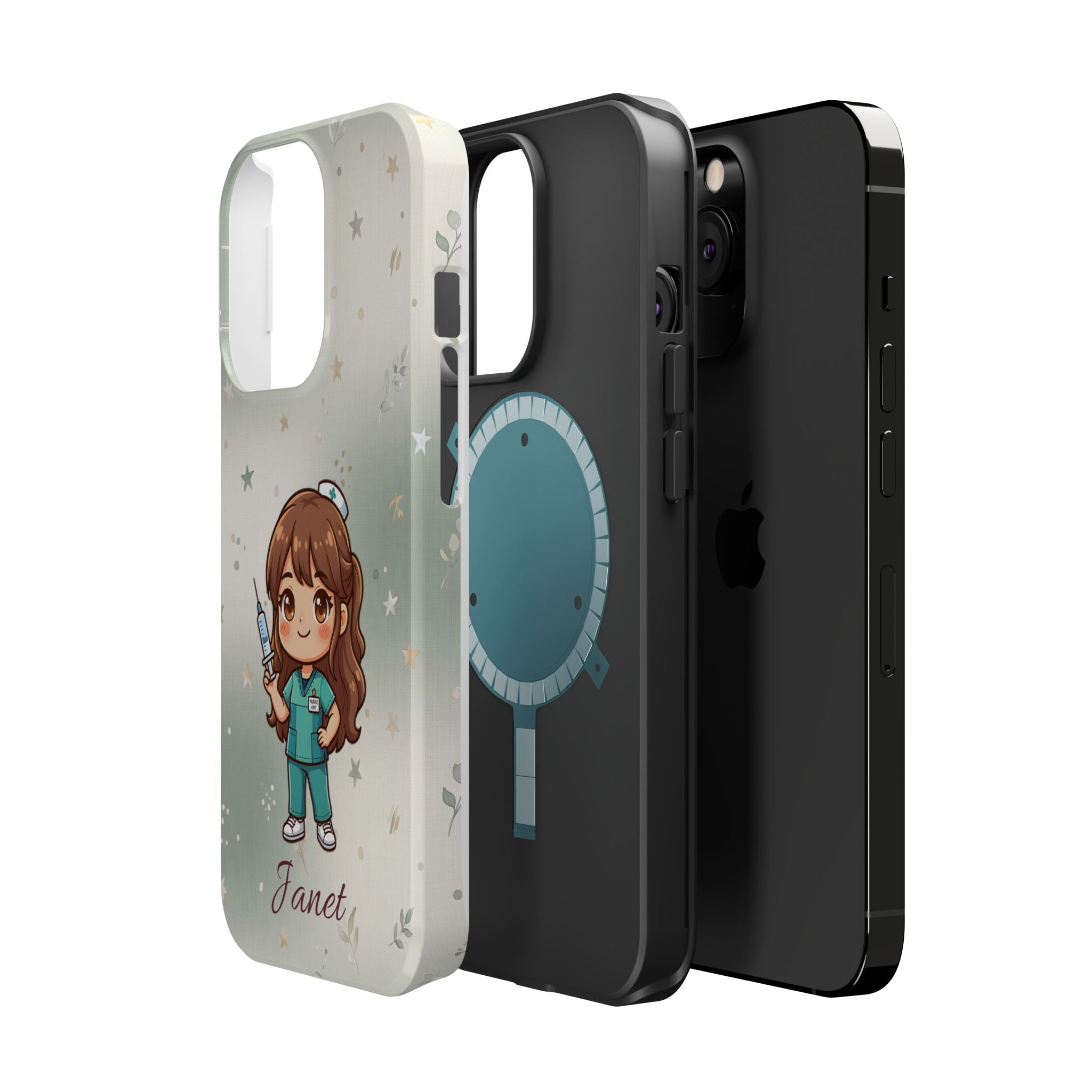 Personalized Nurse with Syringe Phone Case — Wireless Charging Cover