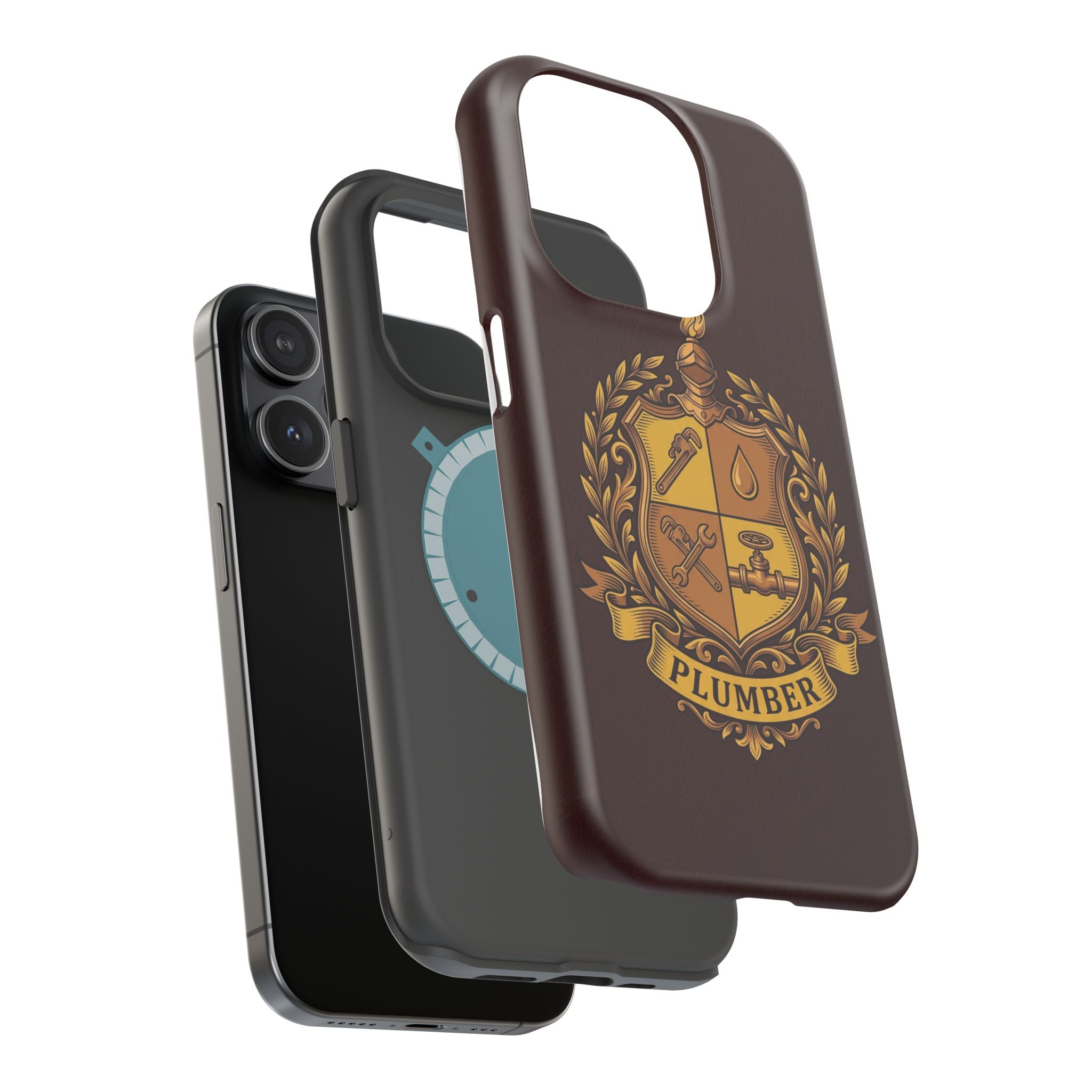 Plumber Crest Phone Case — Heraldic Shield Wireless Charging Cover
