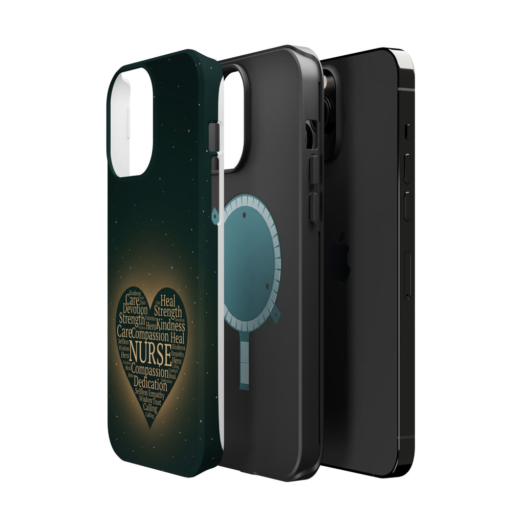 Nurse Heart Word and Art Phone Case — Impact-Resistant Wireless Charging Cover