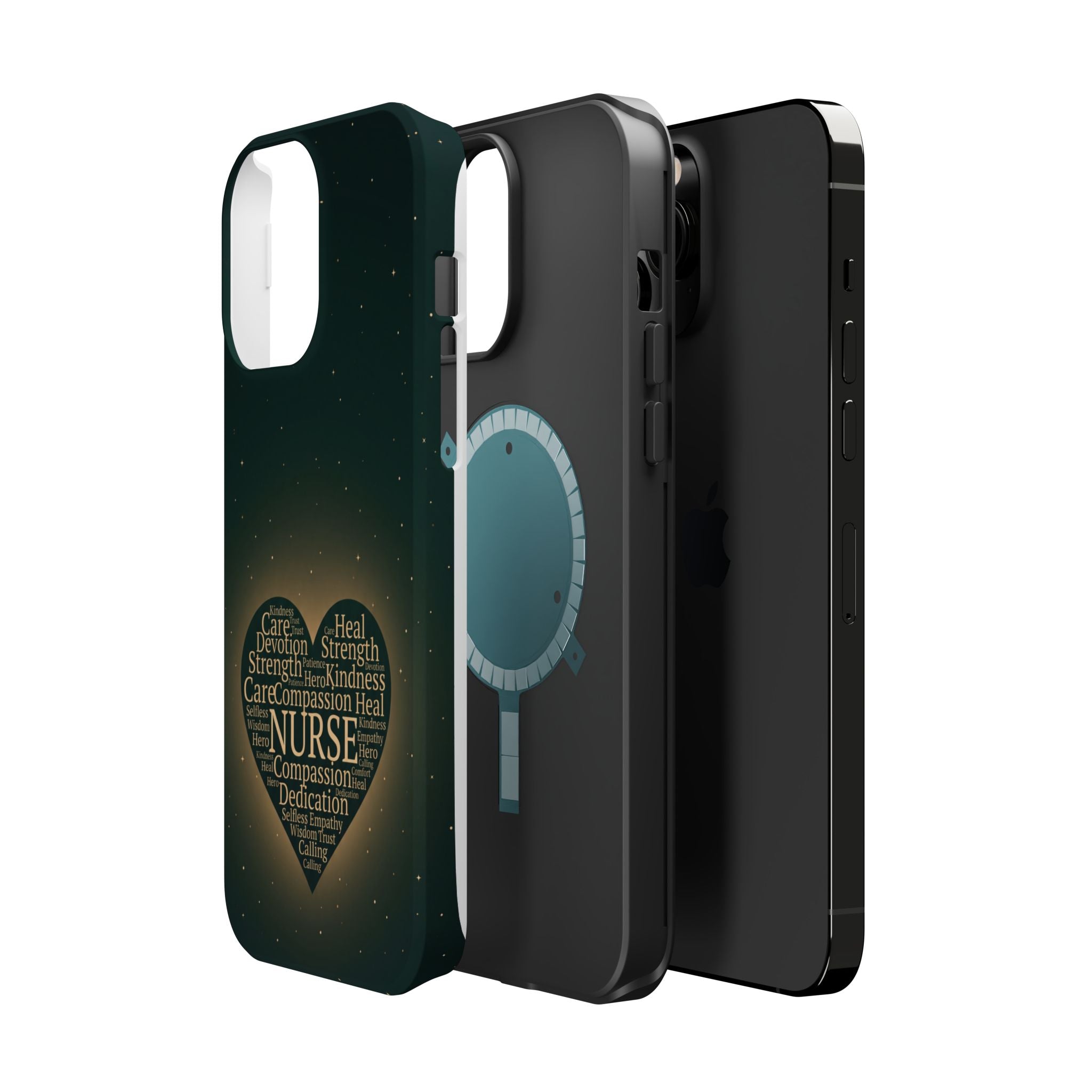Nurse Heart Word and Art Phone Case — Impact-Resistant Wireless Charging Cover