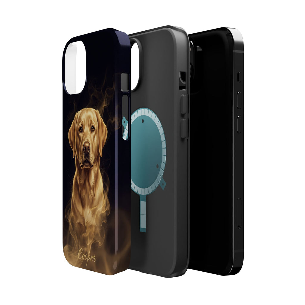 Personalized Gold Smoke Labrador Phone Case — Tough Magnetic Case with Wireless Charging
